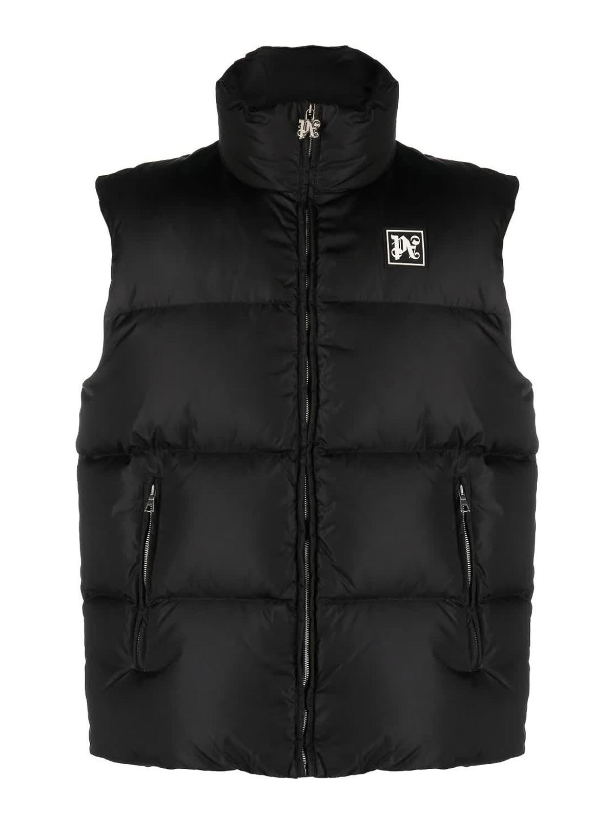 Shop Palm Angels Monogram Ski Down Jacket In Black