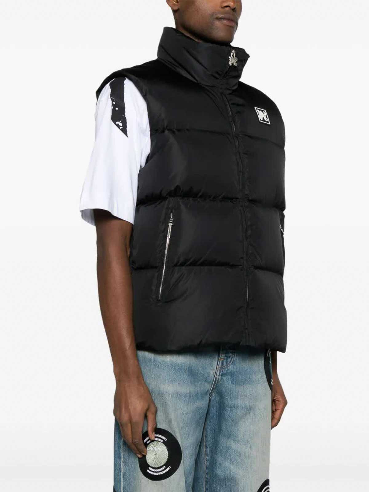 Shop Palm Angels Monogram Ski Down Jacket In Black