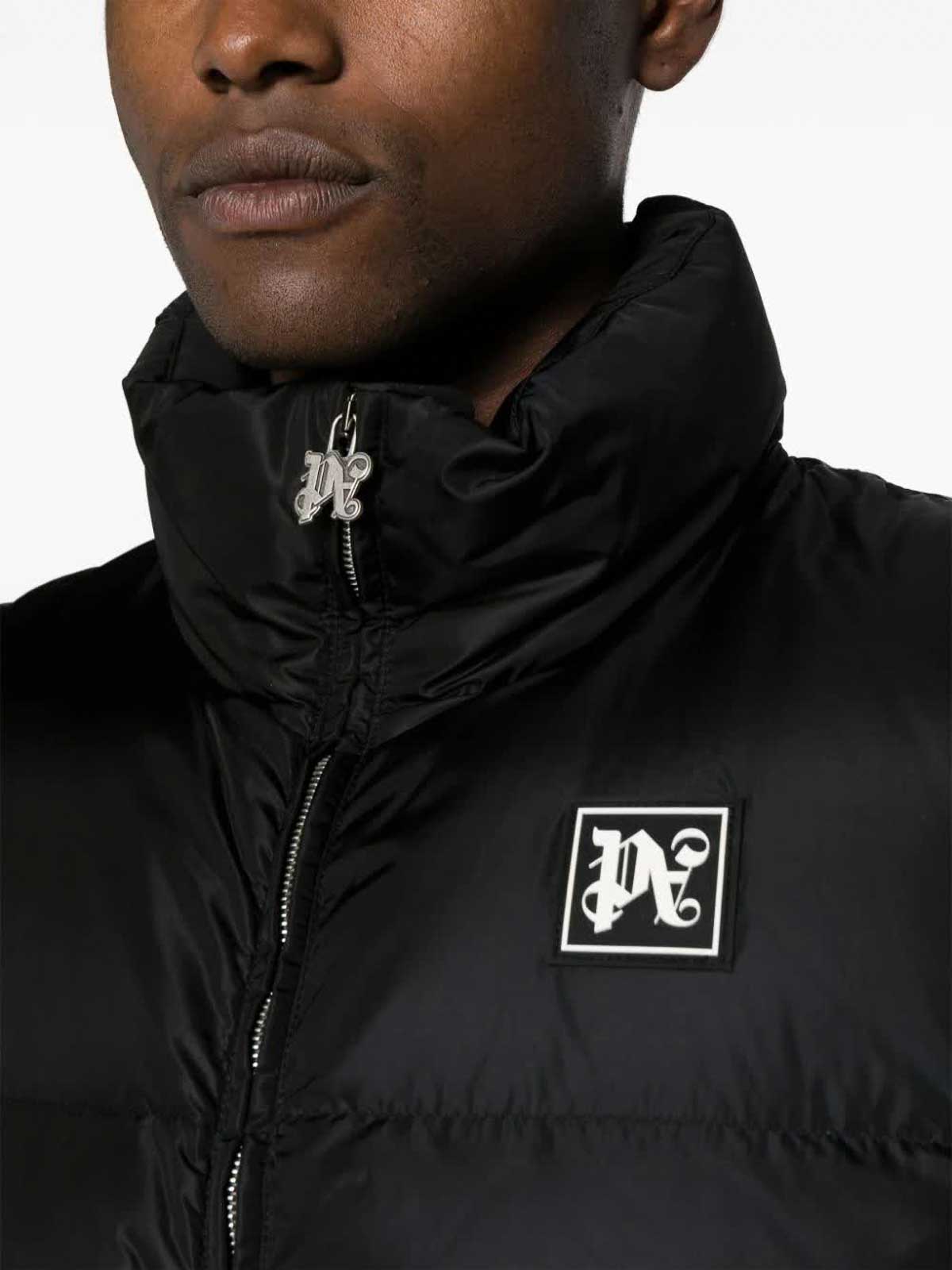 Shop Palm Angels Monogram Ski Down Jacket In Black