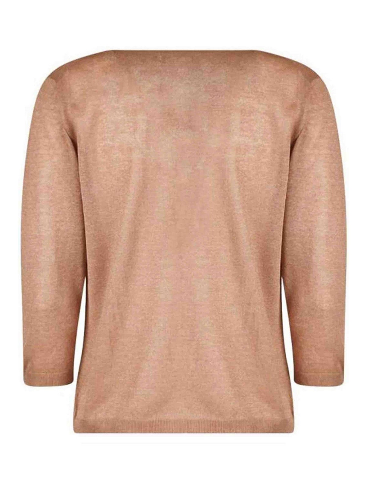 Shop Zanone Viscose Crew Neck In Nude & Neutrals