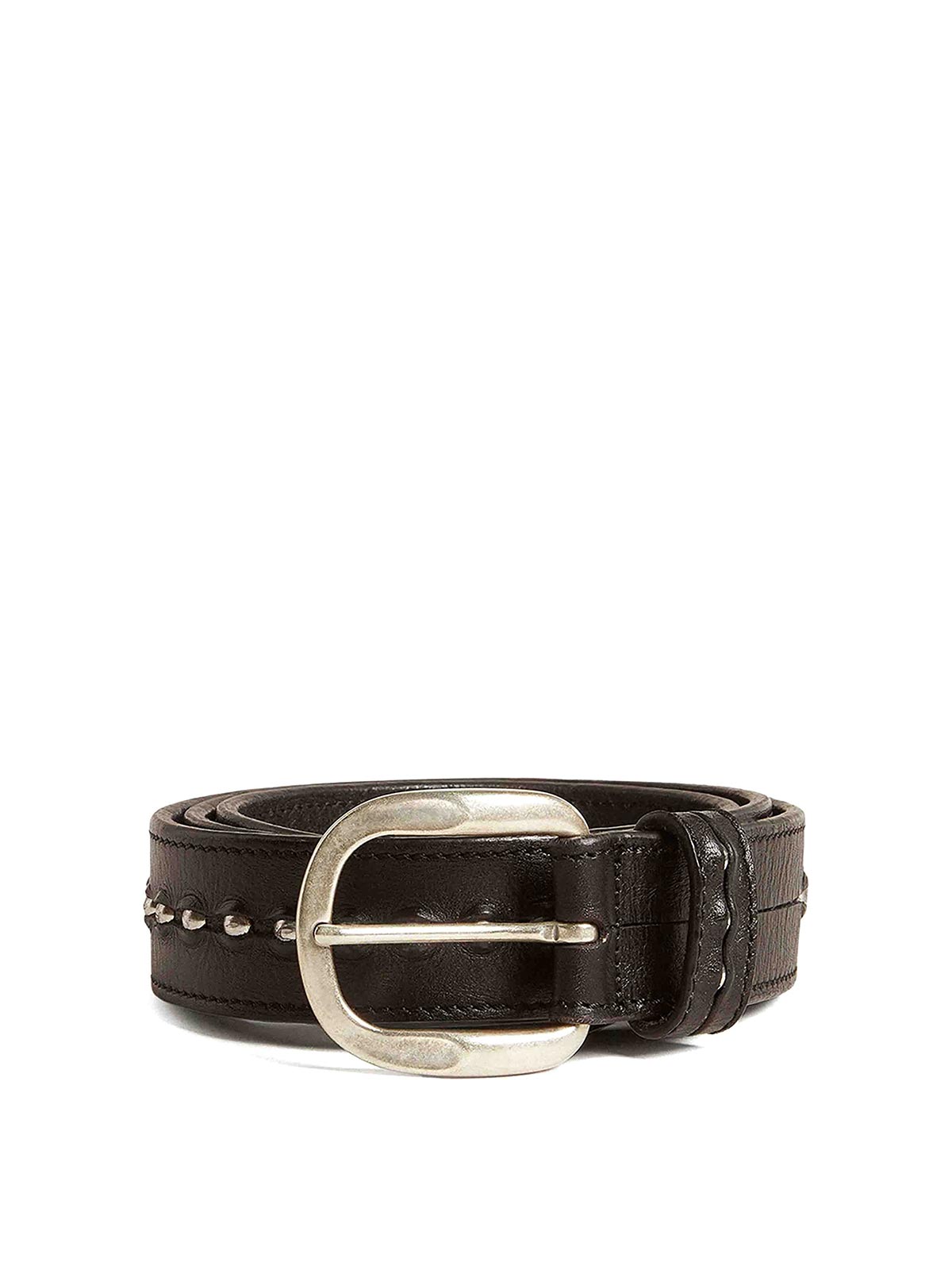 Golden Goose Belt Hide Washed Leather Studs In Black