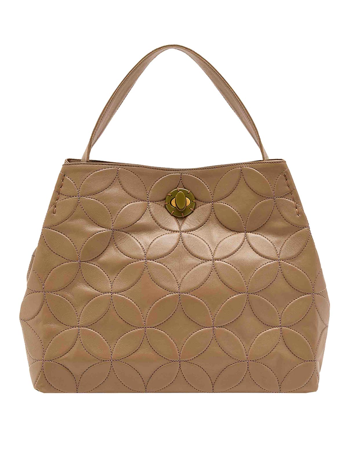 Maliparmi Large Shoulder Bag In Beige