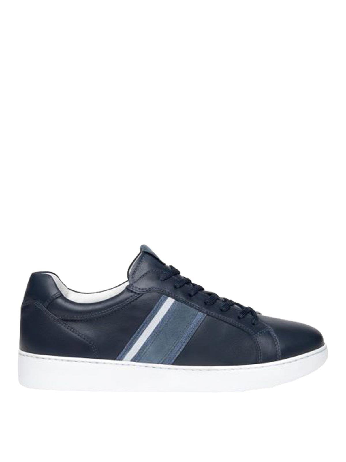 Nerogiardini Leather Sneakers In Blue