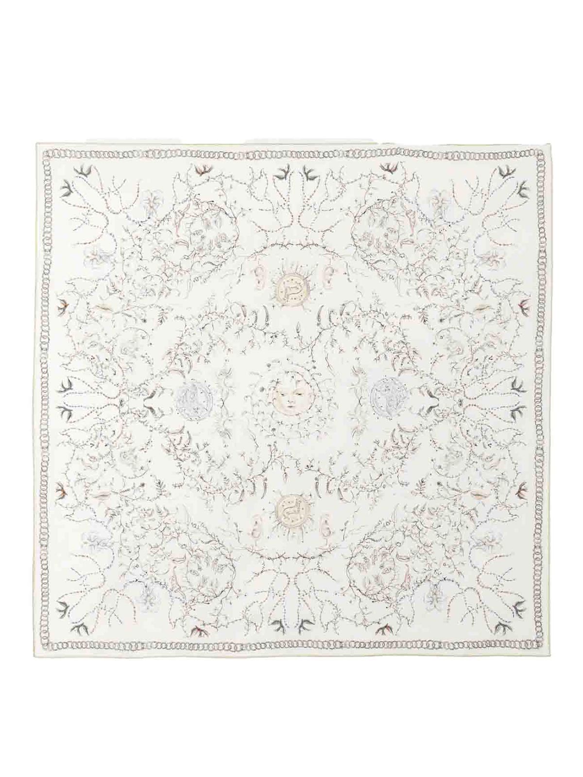 Fabiana Filippi Botanical-print Square Scarf In White