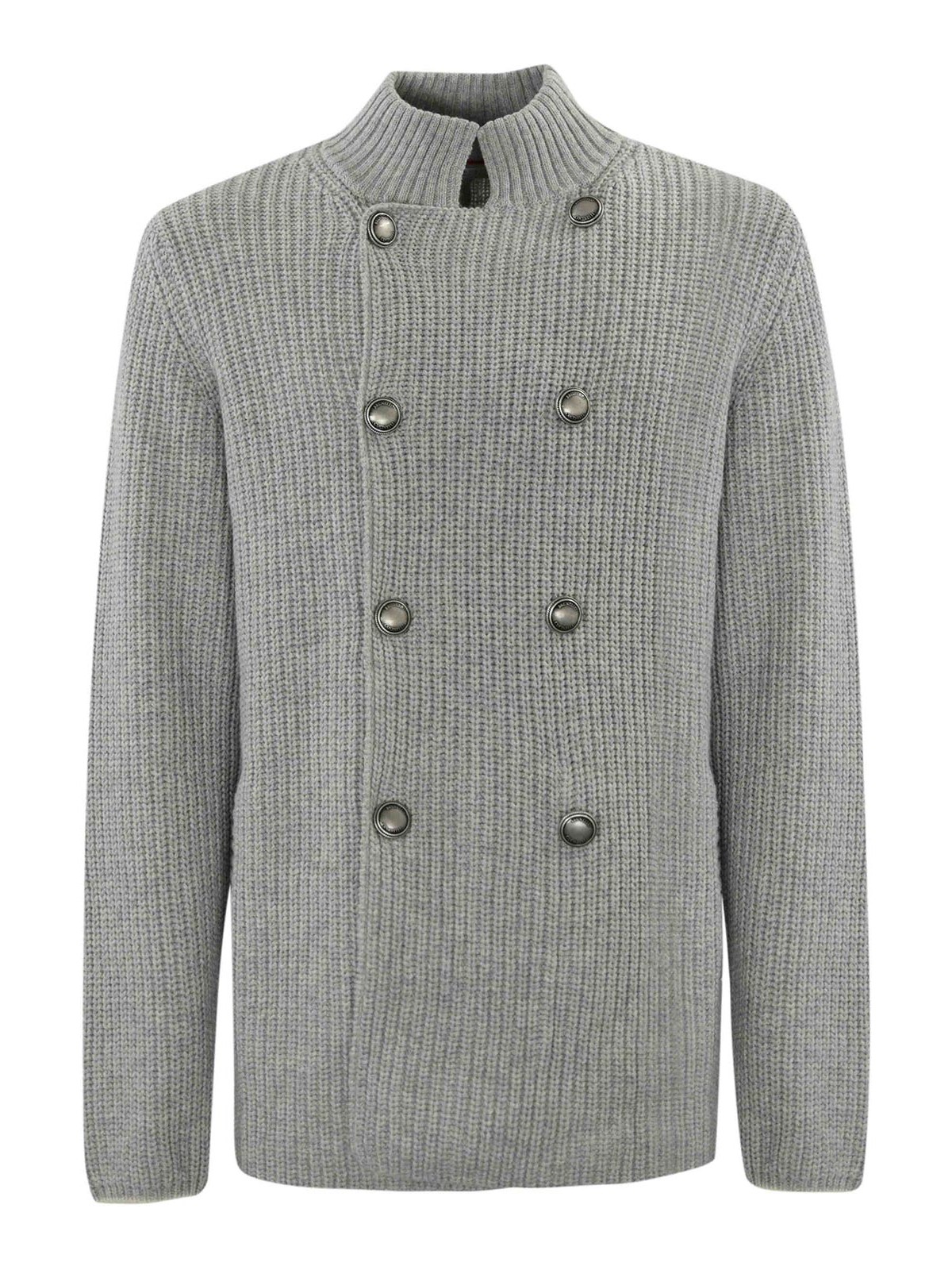 Brunello Cucinelli Wool And Cashmere Cardigan In Grey