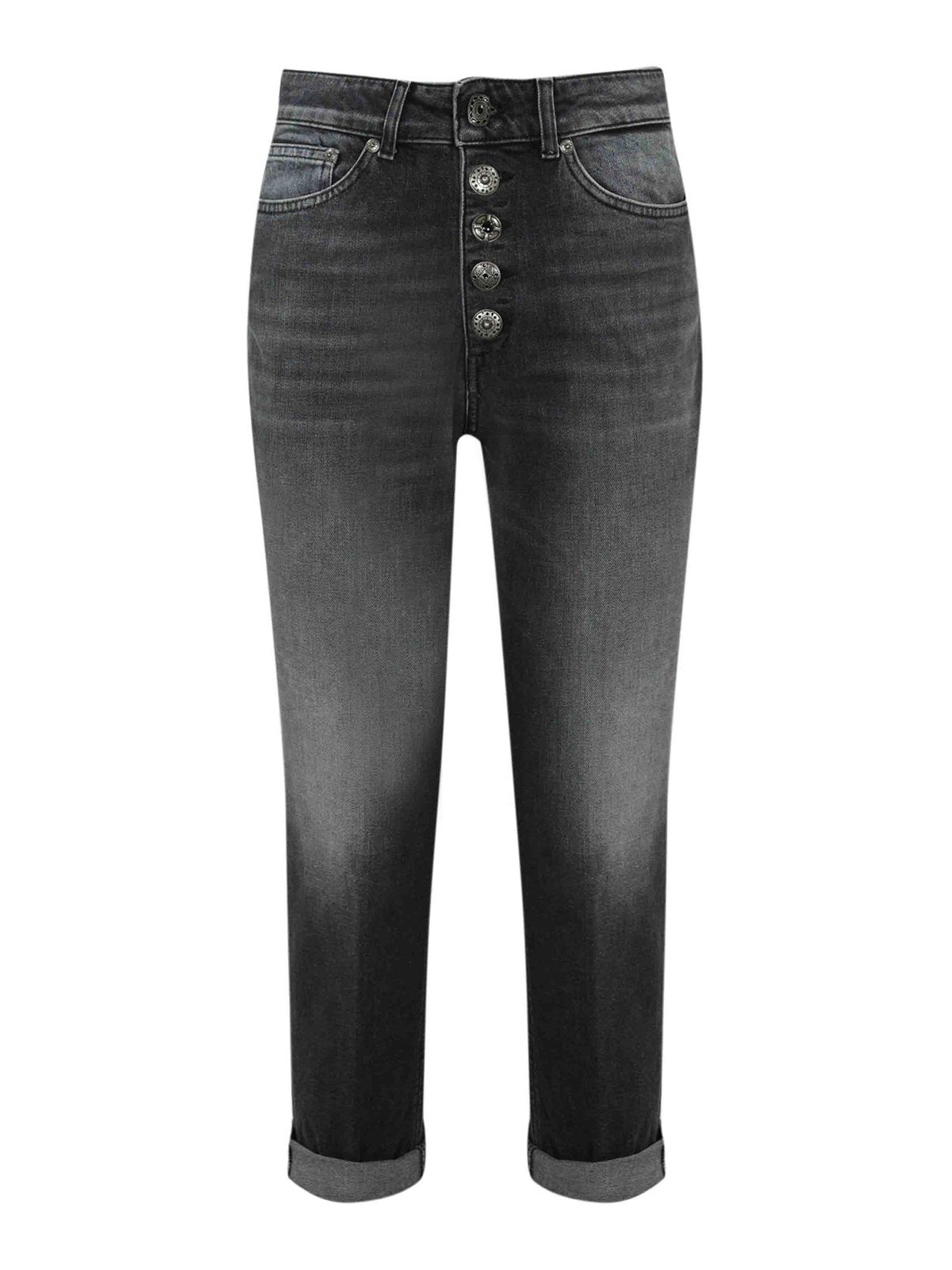 Shop Dondup Koons Loose Jeans With Jewel Buttons In Black