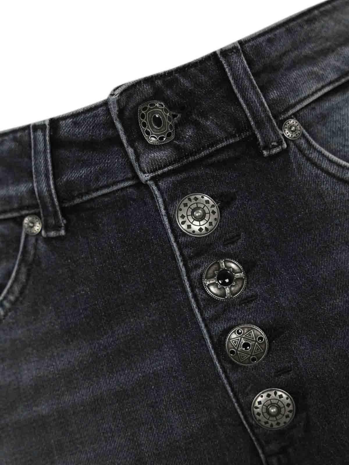 Shop Dondup Koons Loose Jeans With Jewel Buttons In Black