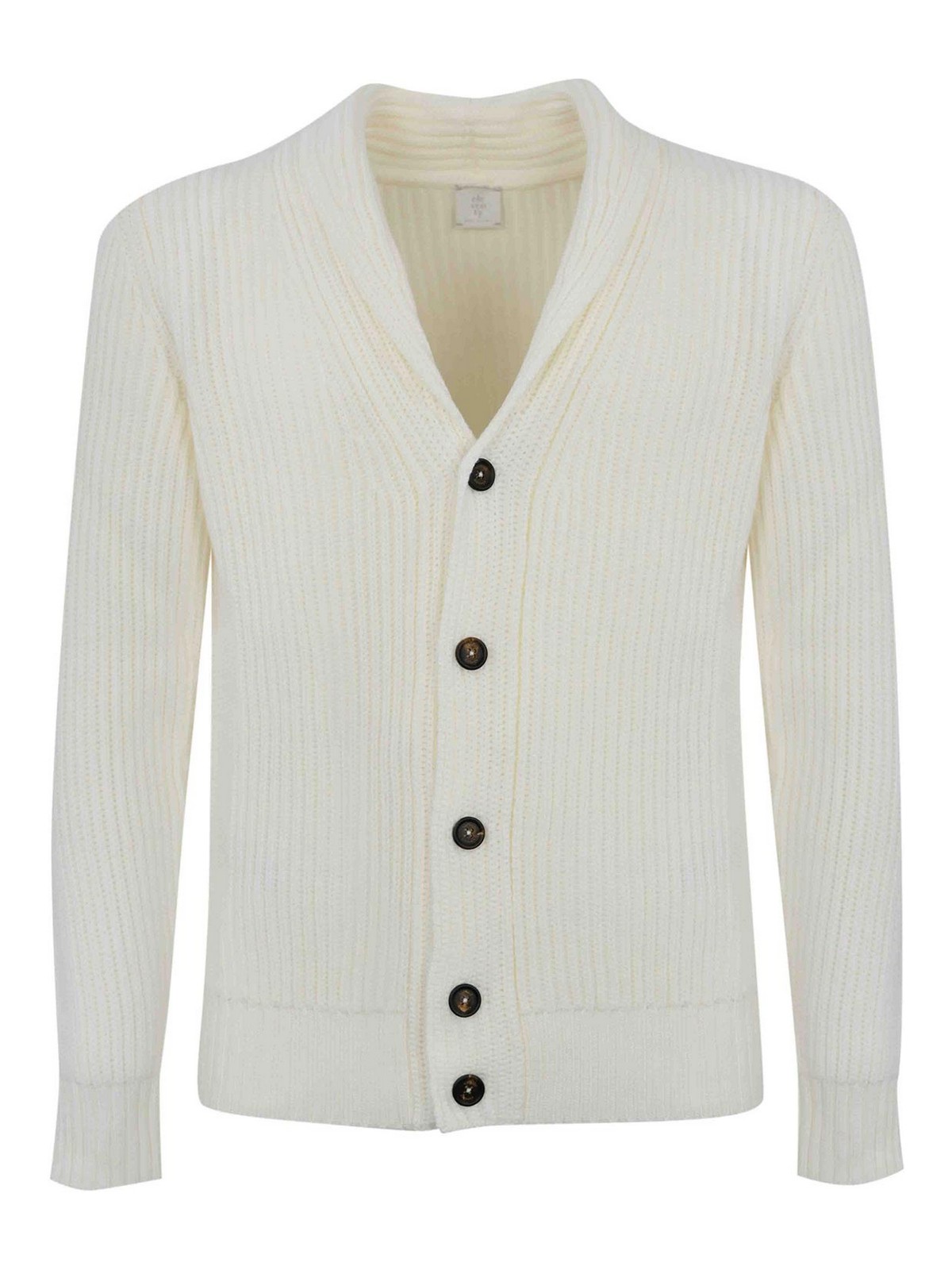 Eleventy Wool Cardigan In White