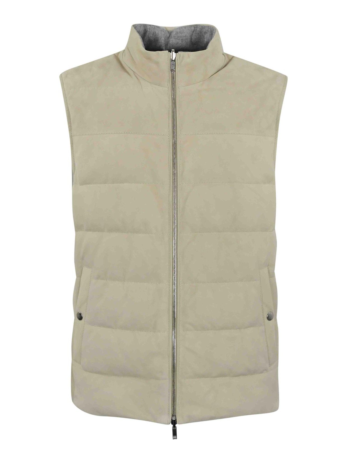 Shop Eleventy Suede Vest In Beige