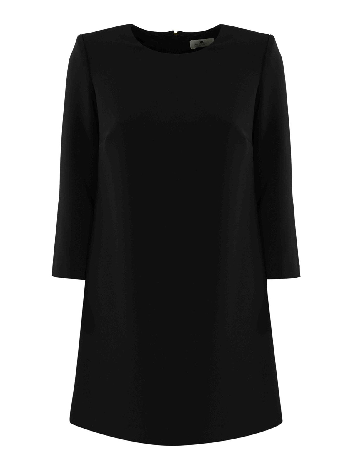 Elisabetta Franchi Boxy Crepe Dress In Black