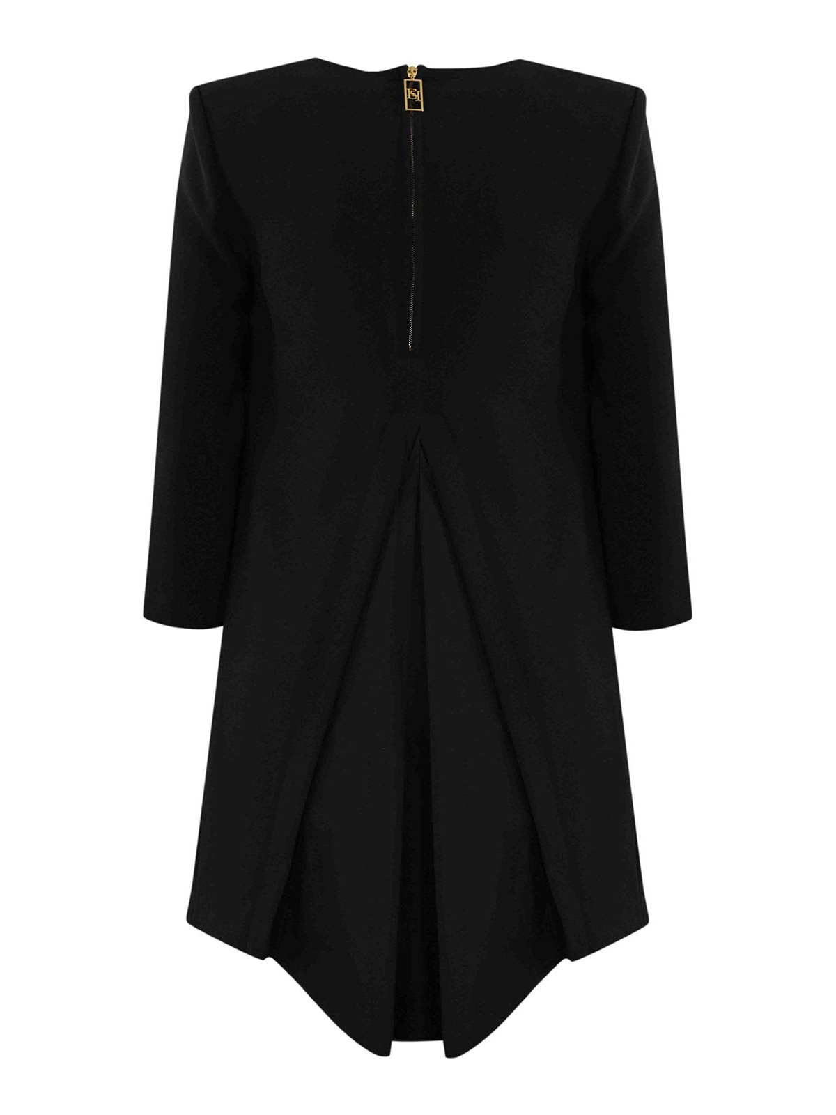 Shop Elisabetta Franchi Boxy Crepe Dress In Black