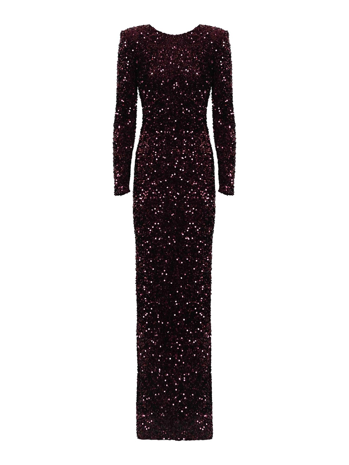 Elisabetta Franchi Red Carpet Dress In Chenille With Sequins In Black