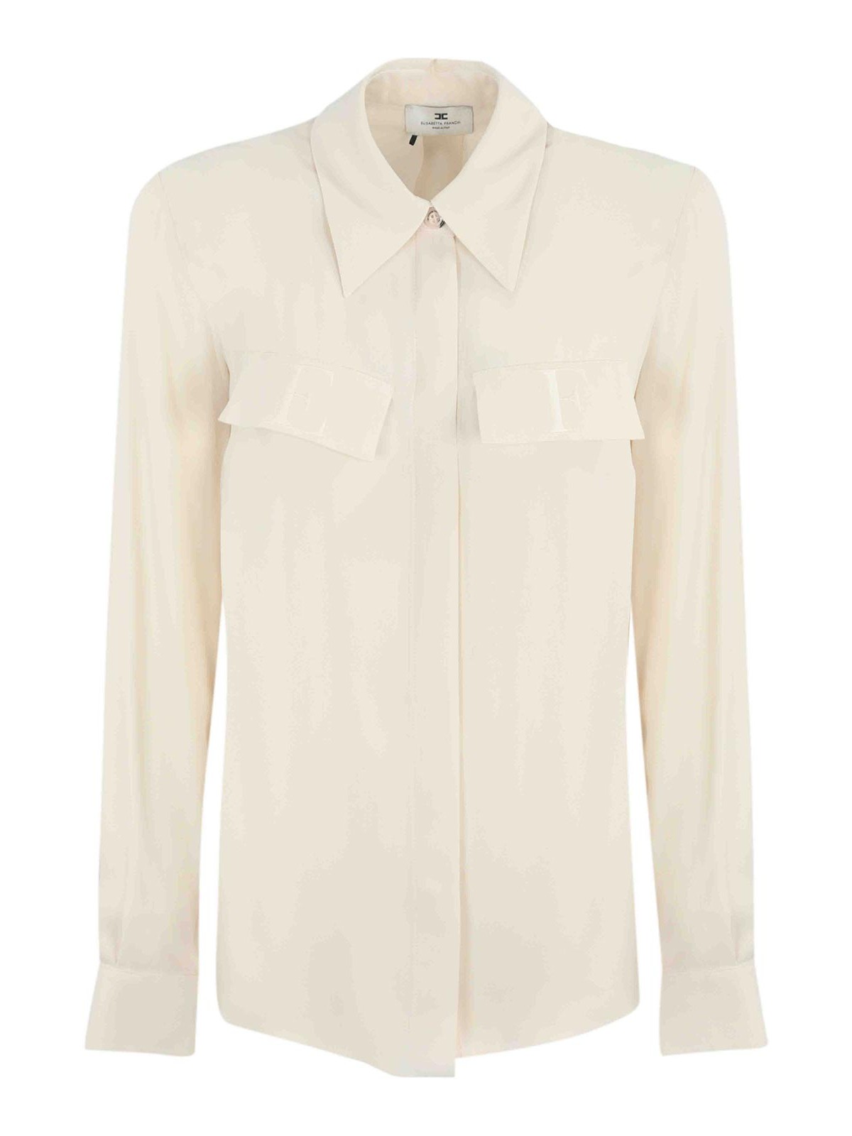 Shop Elisabetta Franchi Viscose Shirt In White