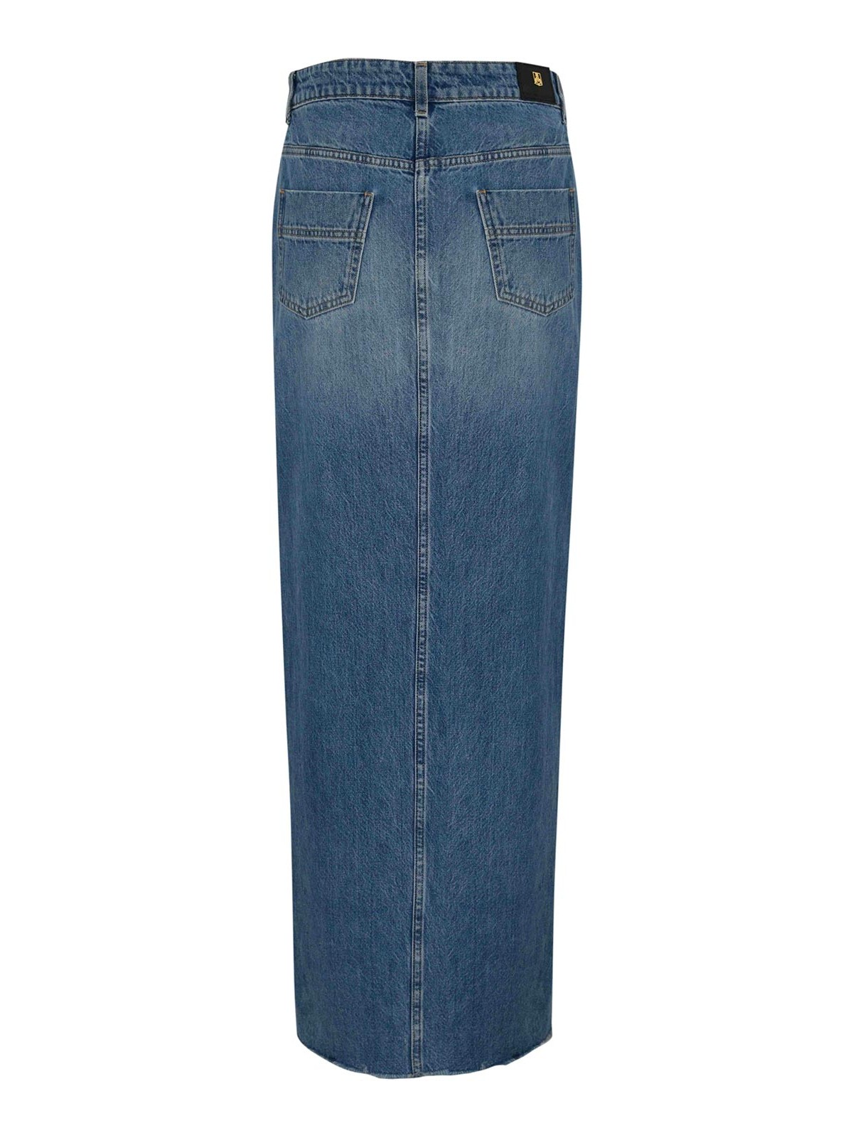 Shop Elisabetta Franchi Denim Skirt In Light Wash