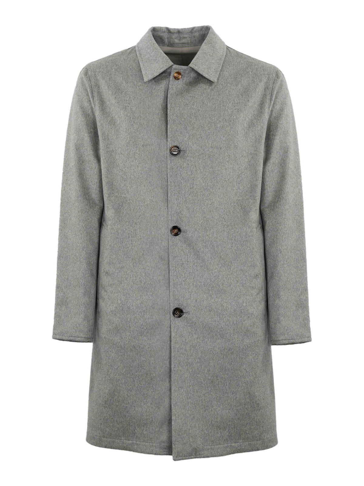 Shop Kired Reversible Peak  Coat In Grey