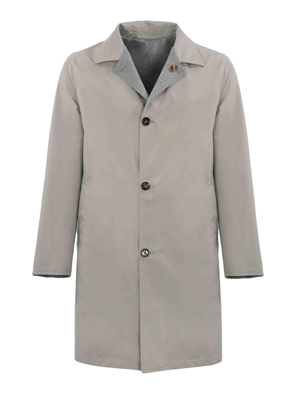 Shop Kired Reversible Peak  Coat In Grey