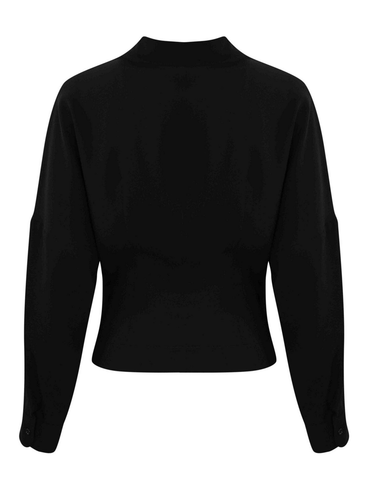 Shop Philosophy Di Lorenzo Serafini Crossover Shirt In Poplin In Black