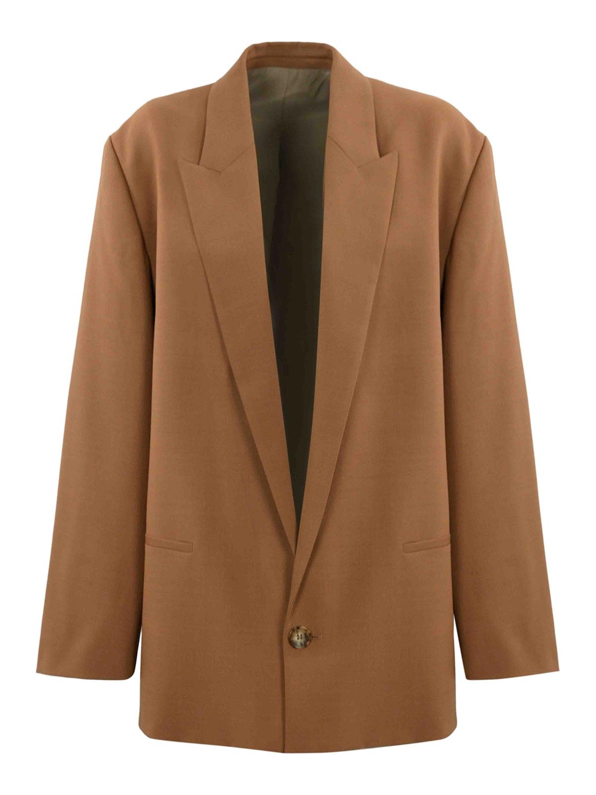 Shop Philosophy Di Lorenzo Serafini Single-breasted Blazer In Wool Blend In Brown