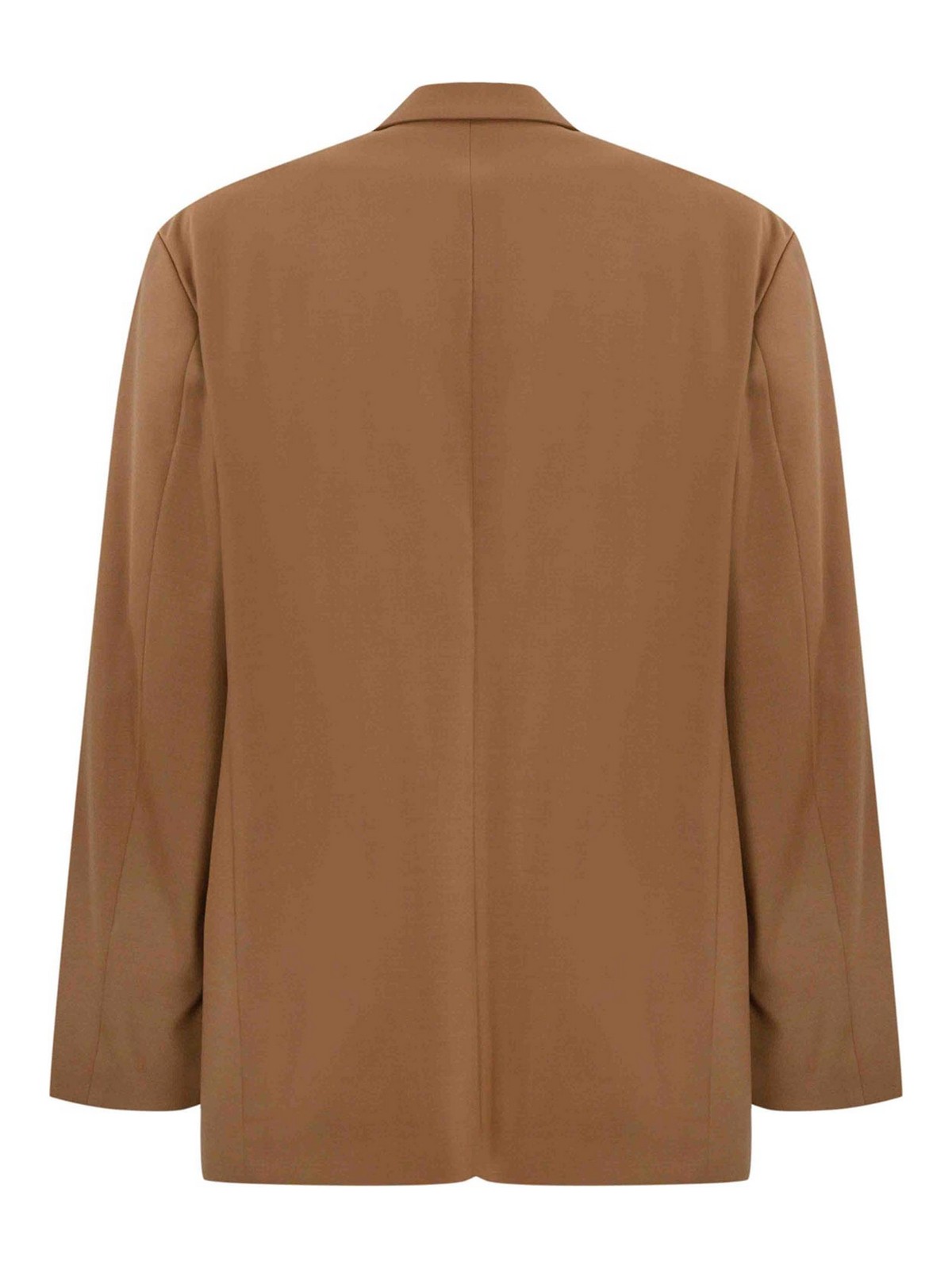 Shop Philosophy Di Lorenzo Serafini Single-breasted Blazer In Wool Blend In Brown