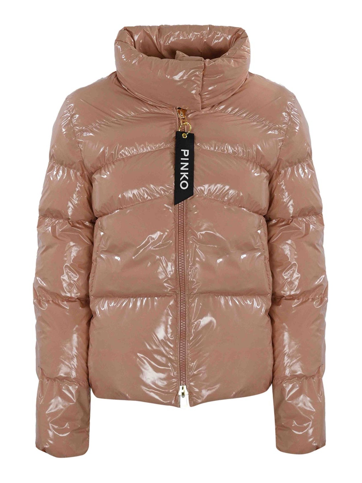 Pinko Gloss Bomber Caban In Beige