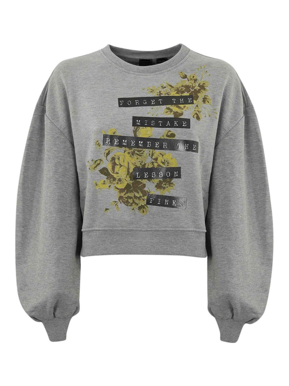 Shop Pinko Ceresole Sweatshirt With Print In Grey