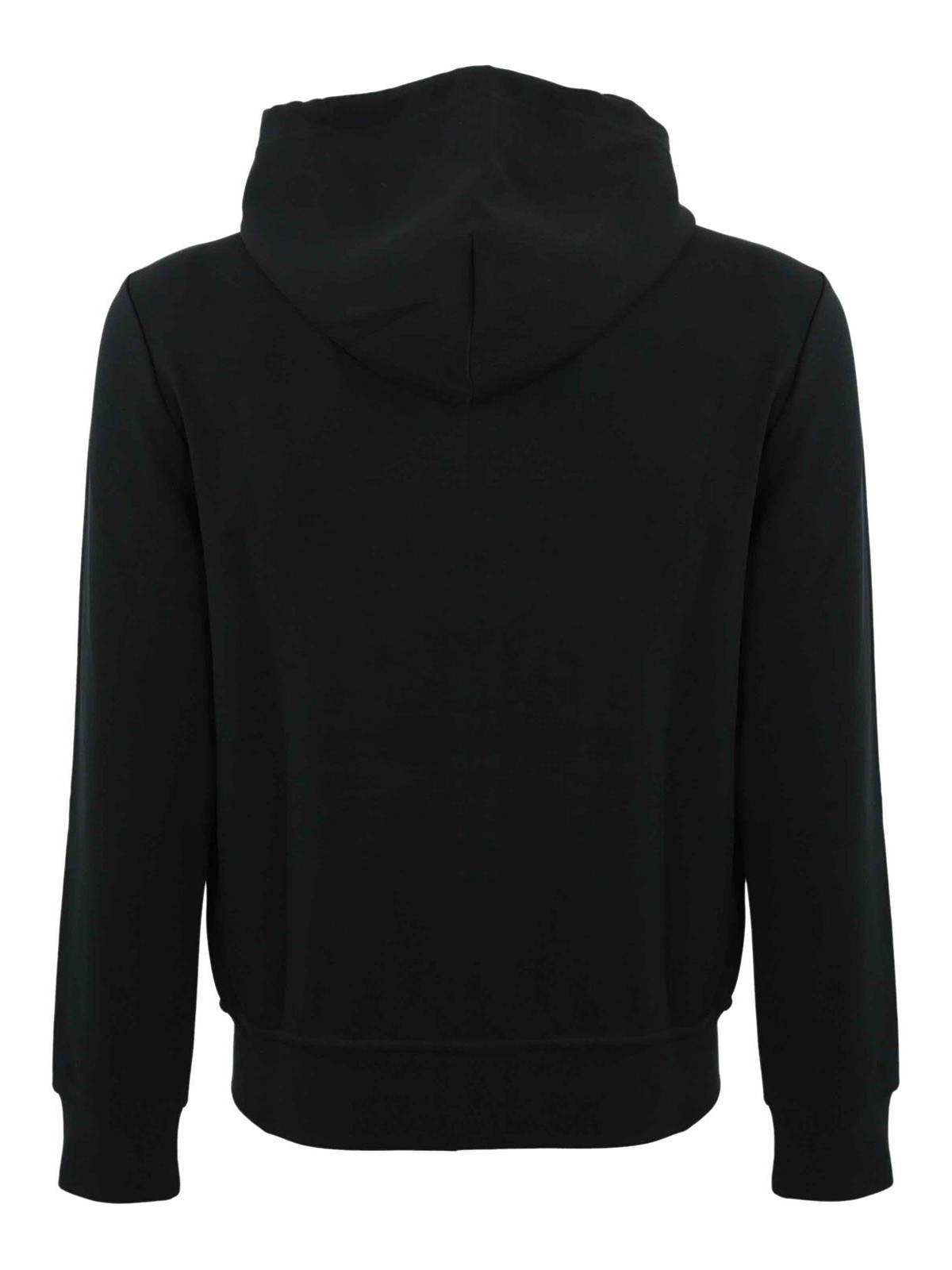 Shop Polo Ralph Lauren Zipped Sweatshirt With Cotton Logo In Black