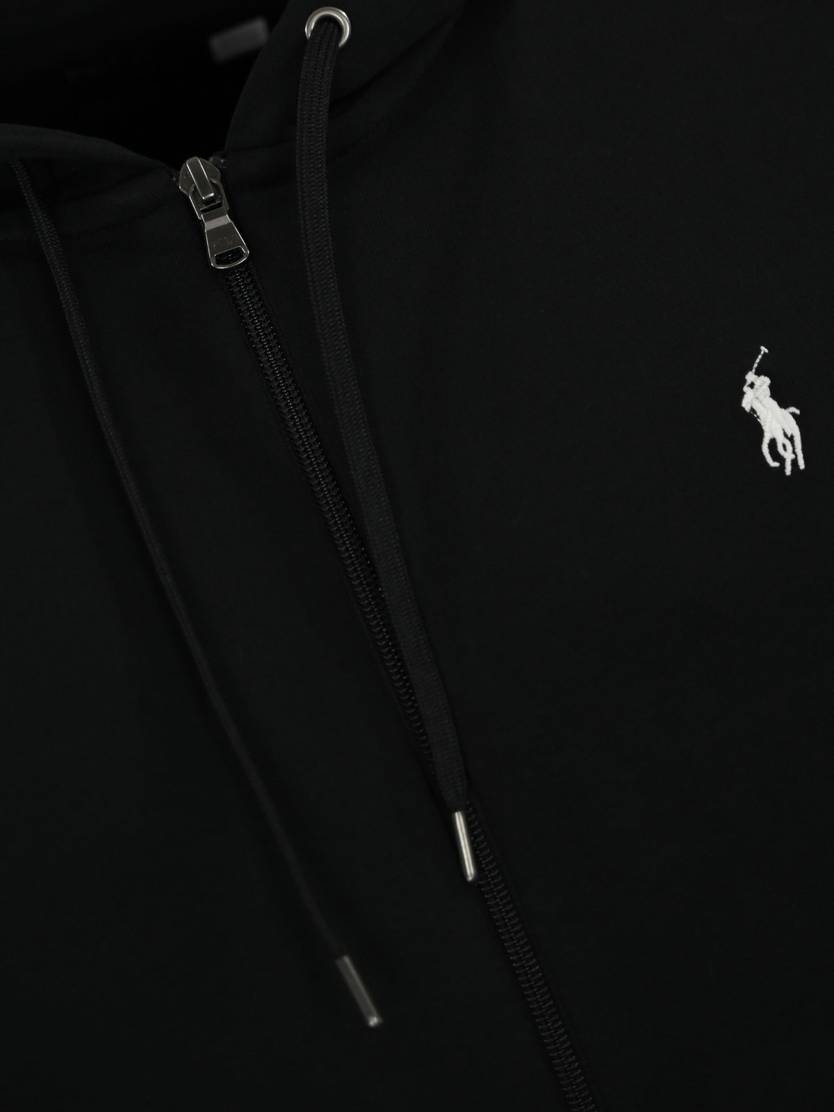 Shop Polo Ralph Lauren Zipped Sweatshirt With Cotton Logo In Black