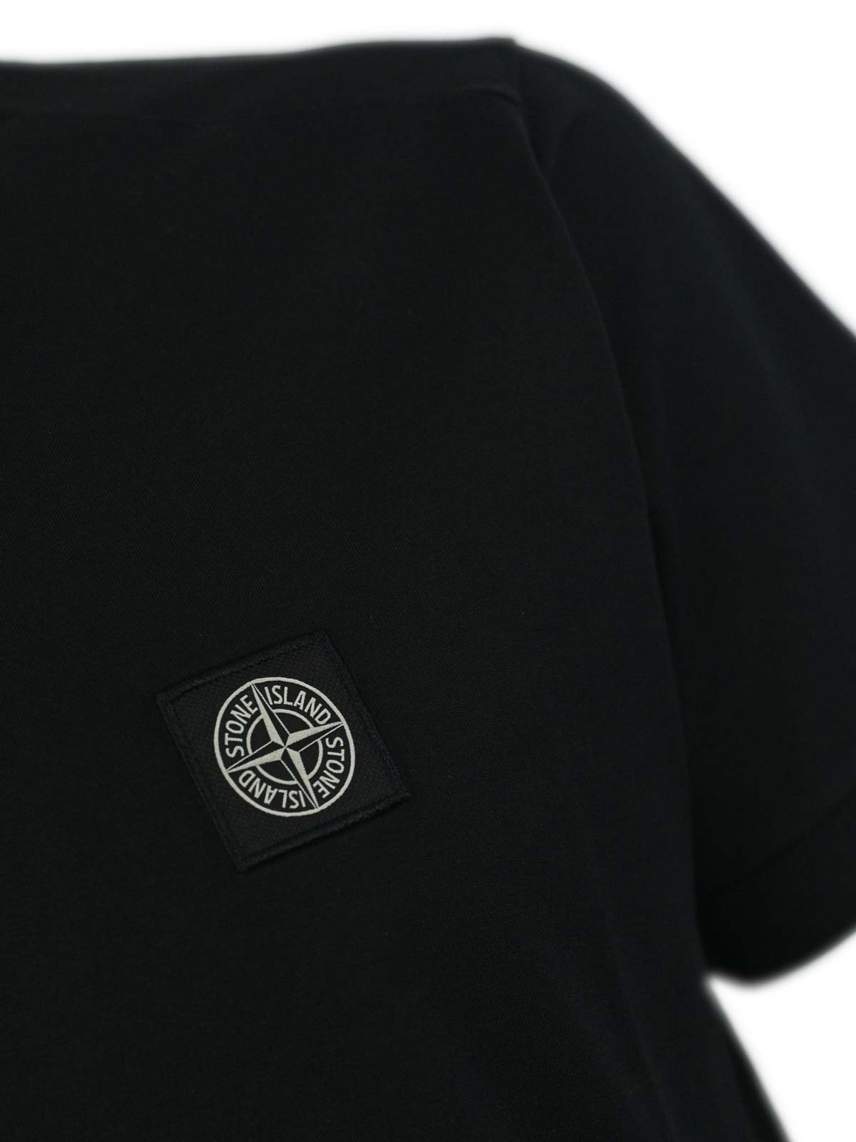 Shop Stone Island Cotton T-shirt In Black