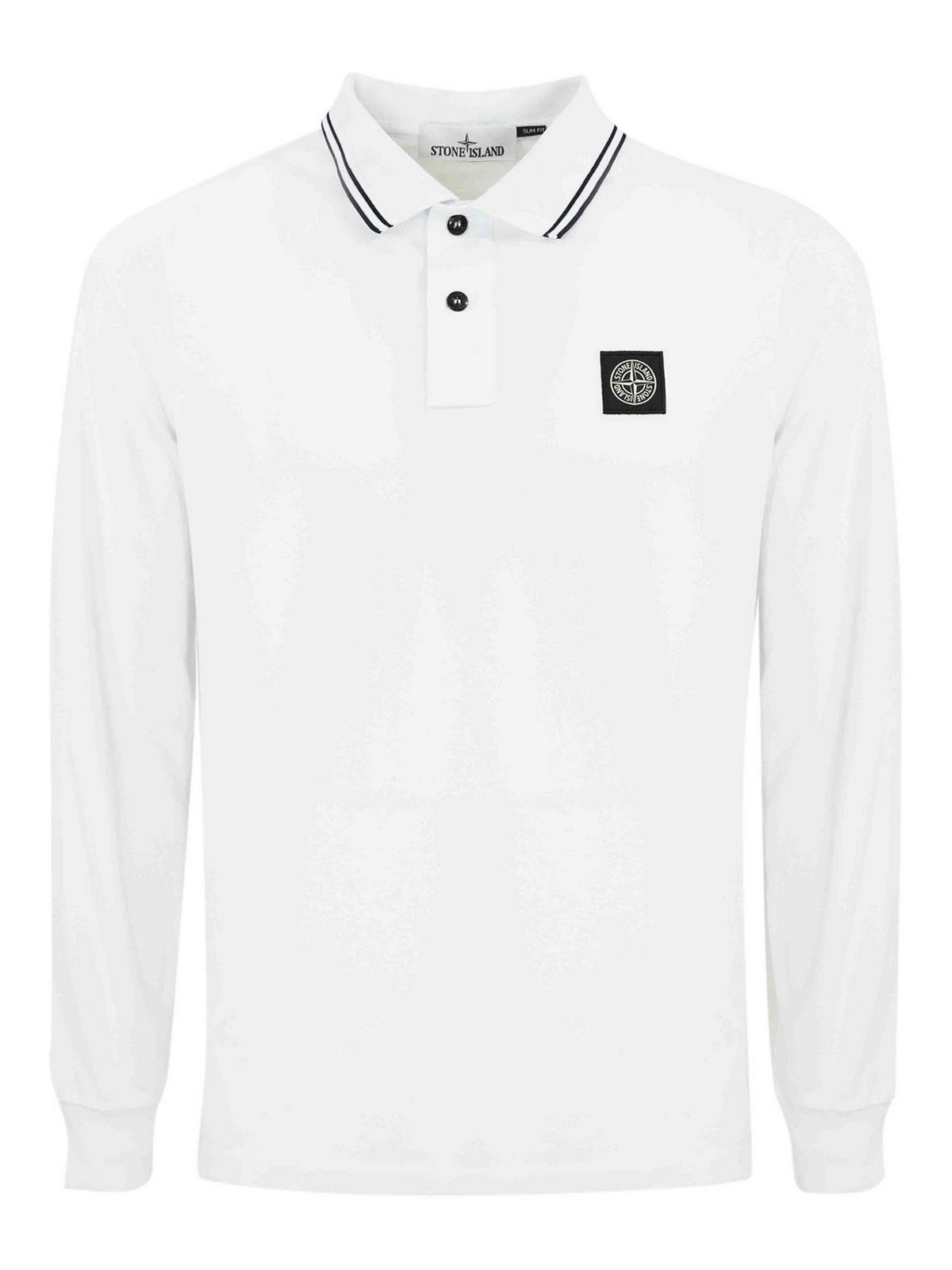 Stone Island 2sl18 Polo Shirt In Cotton Pique In White