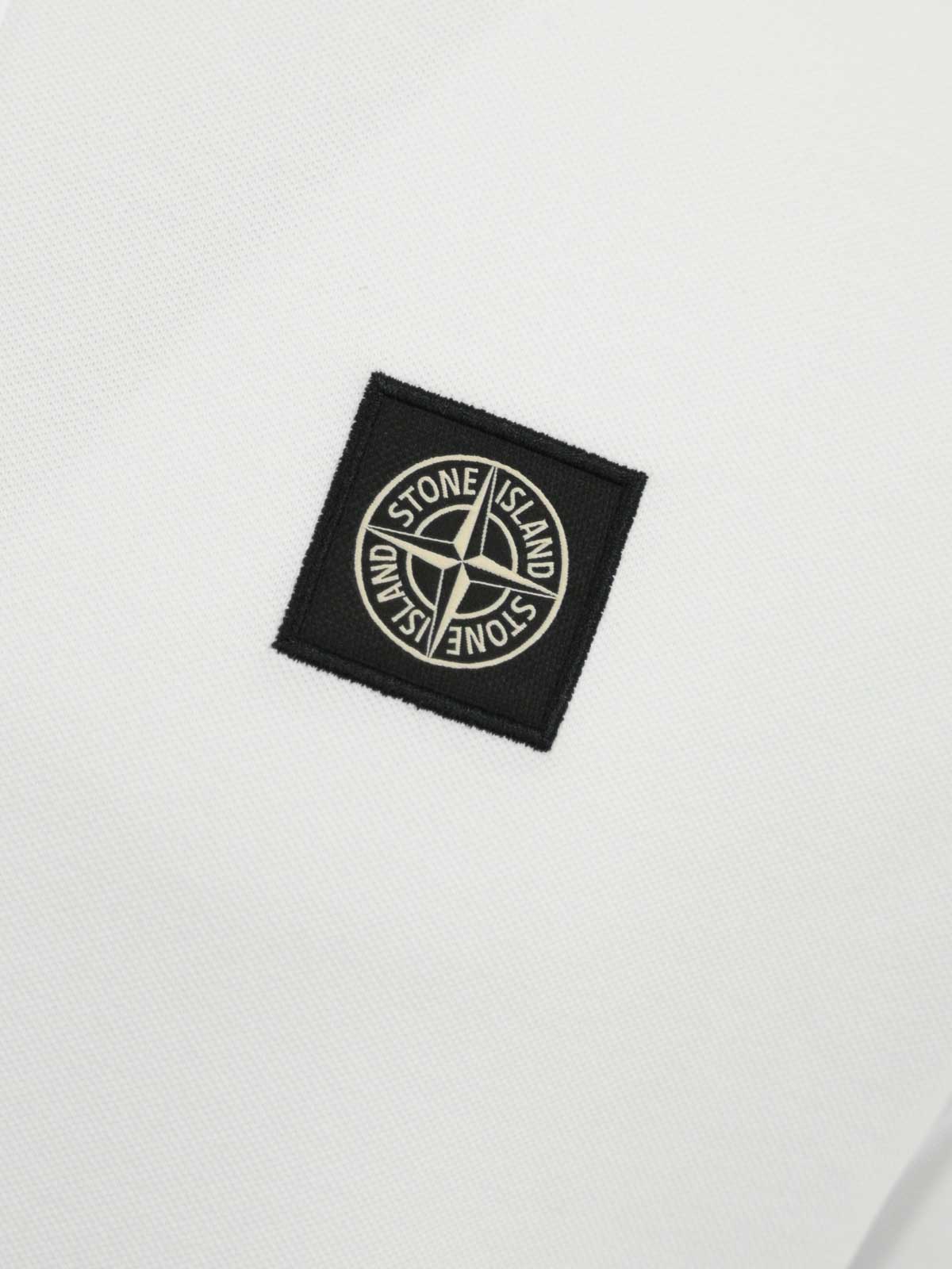 Shop Stone Island 2sl18 Polo Shirt In Cotton Pique In White