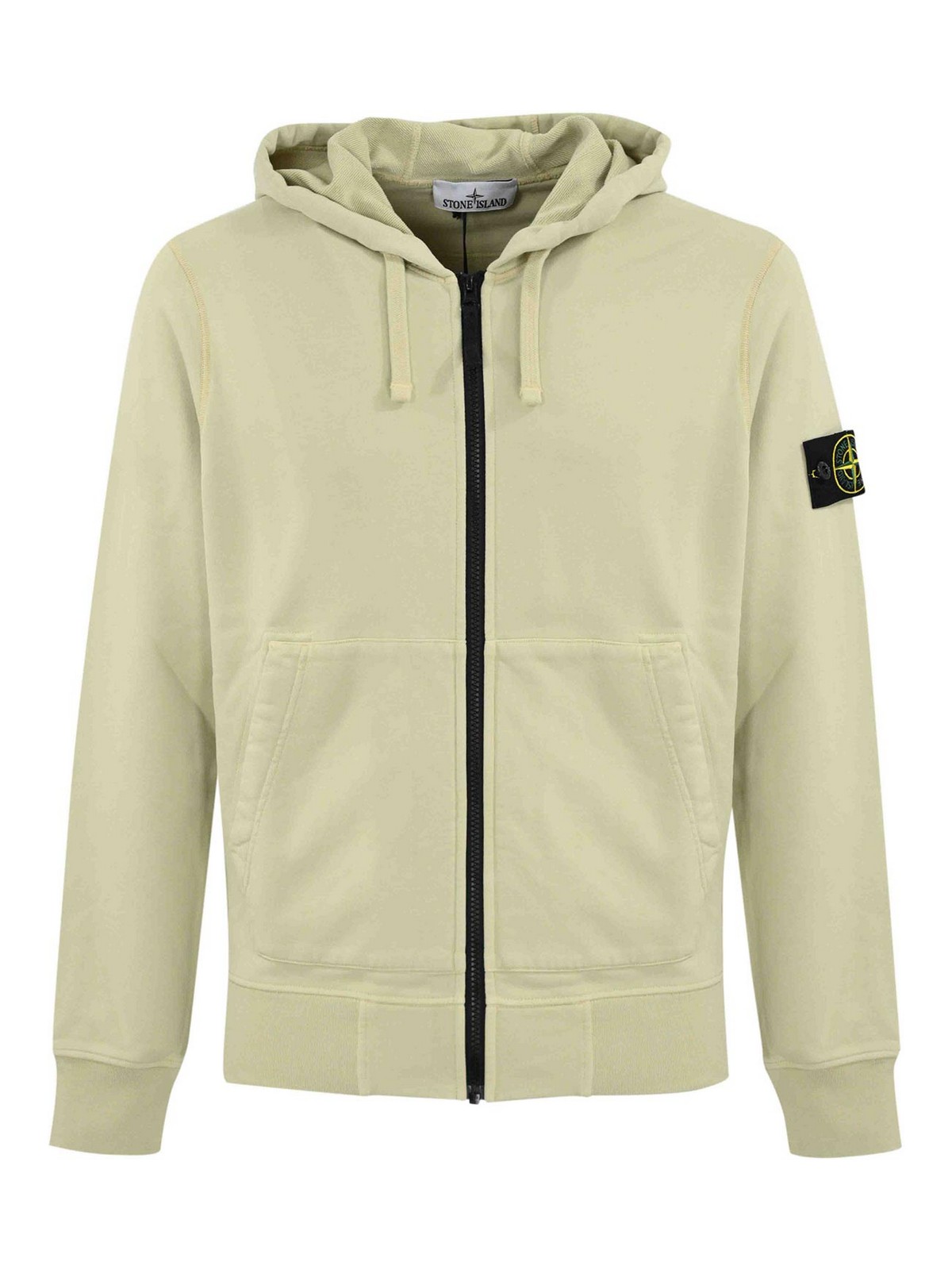 Stone Island Zip Sweatshirt 64251 In White