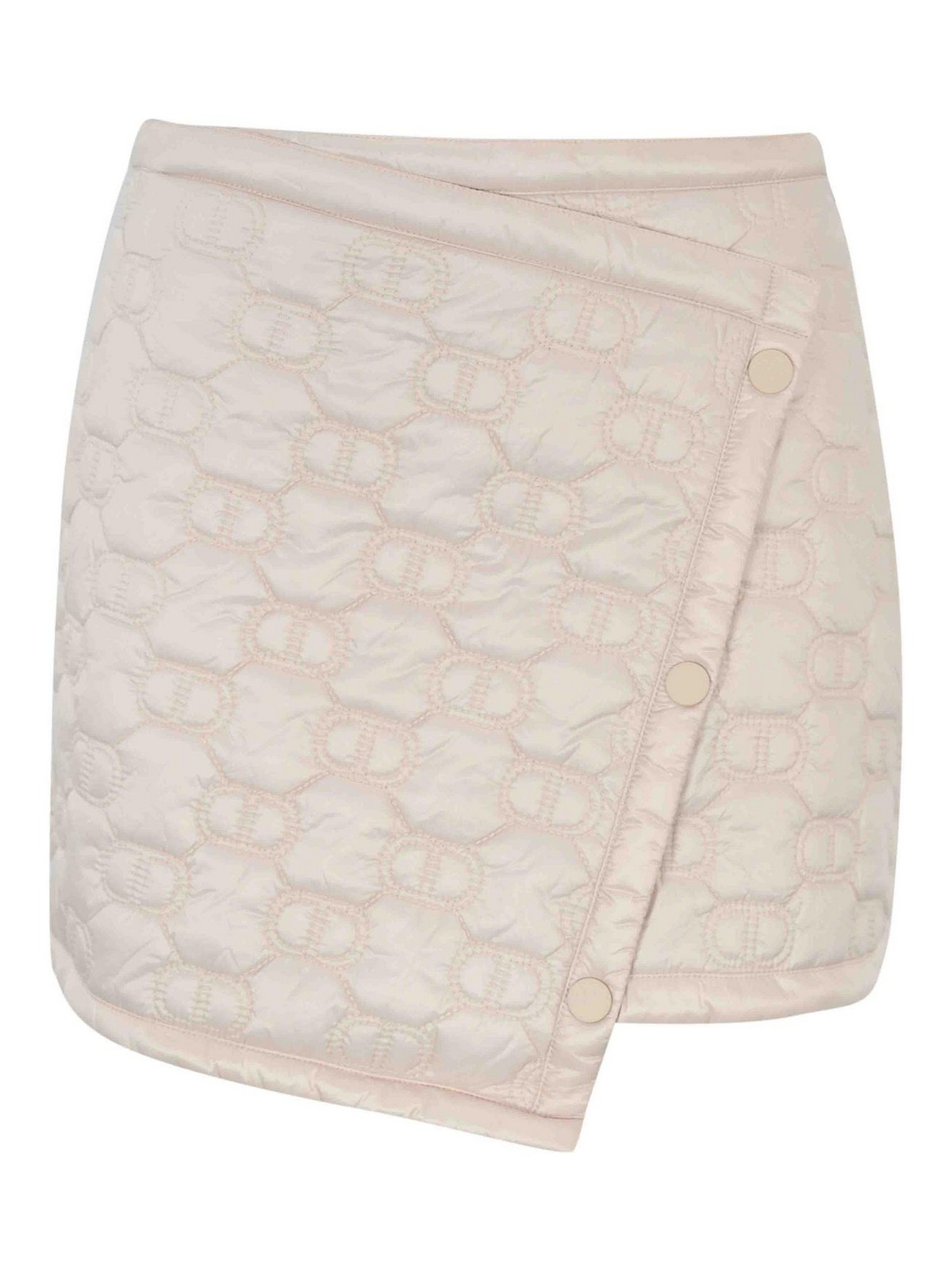 TWINSET QUILTED NYLON SKIRT WITH LOGO