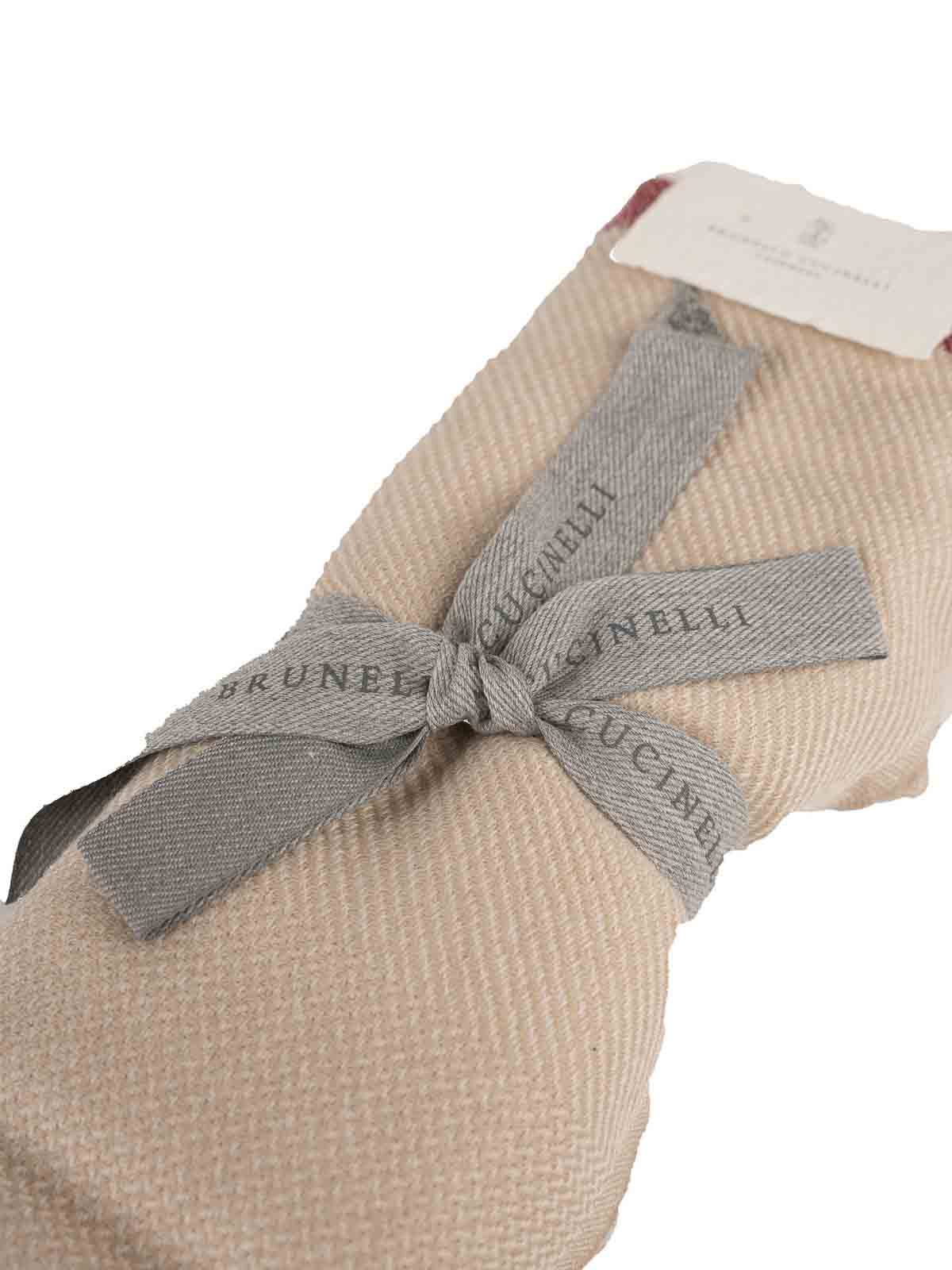 Shop Brunello Cucinelli Wool And Cashmere Scarf In Beige