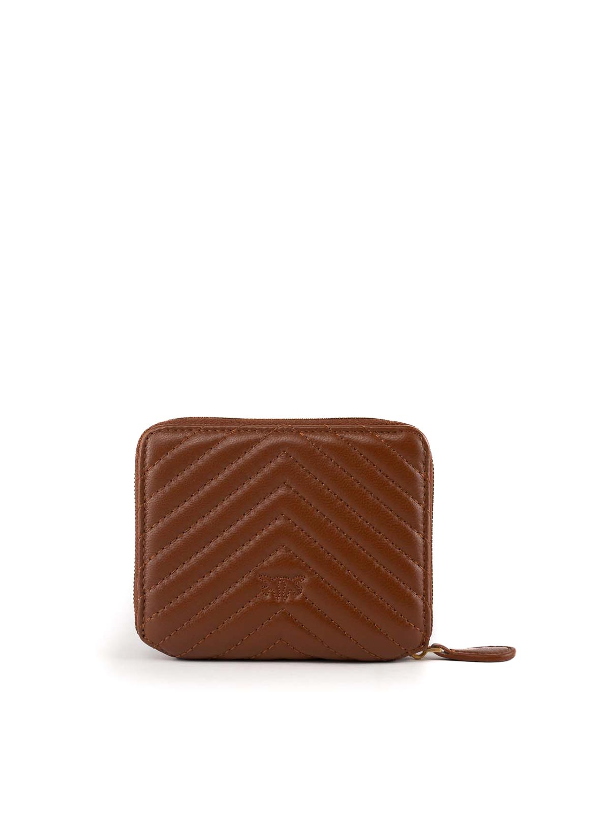 Shop Pinko Taylor Zip Around Square Wallet In Brown