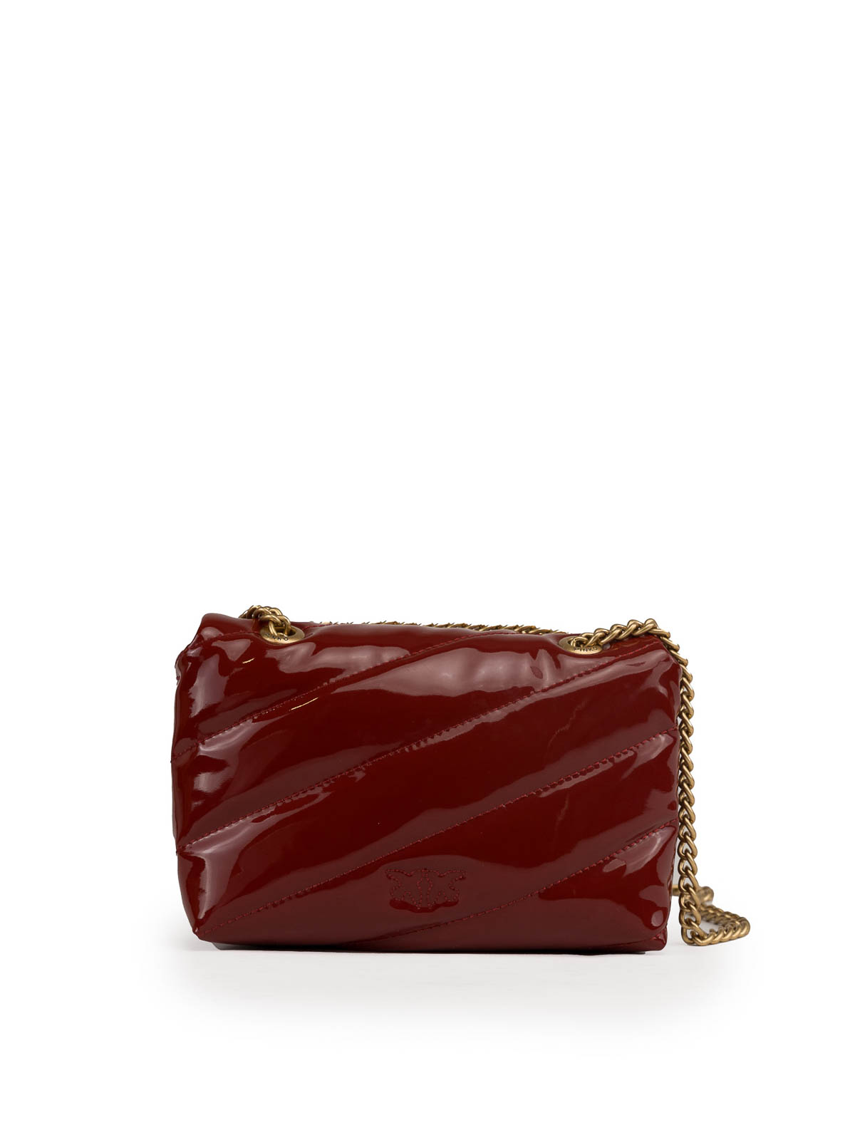 Shop Pinko Baby Love Puff Maxi Patent Leather Bag In Red