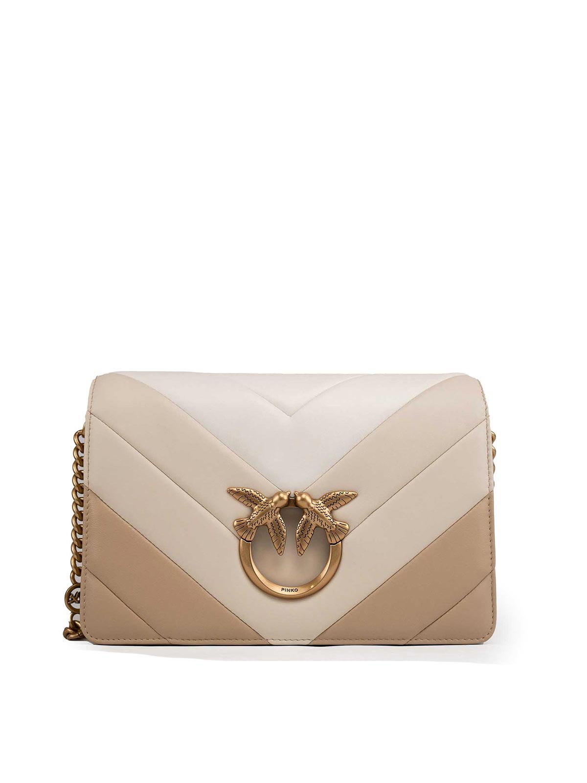 Shop Pinko Classic Love Click Big Chevron Degraded Bag In Multicolour