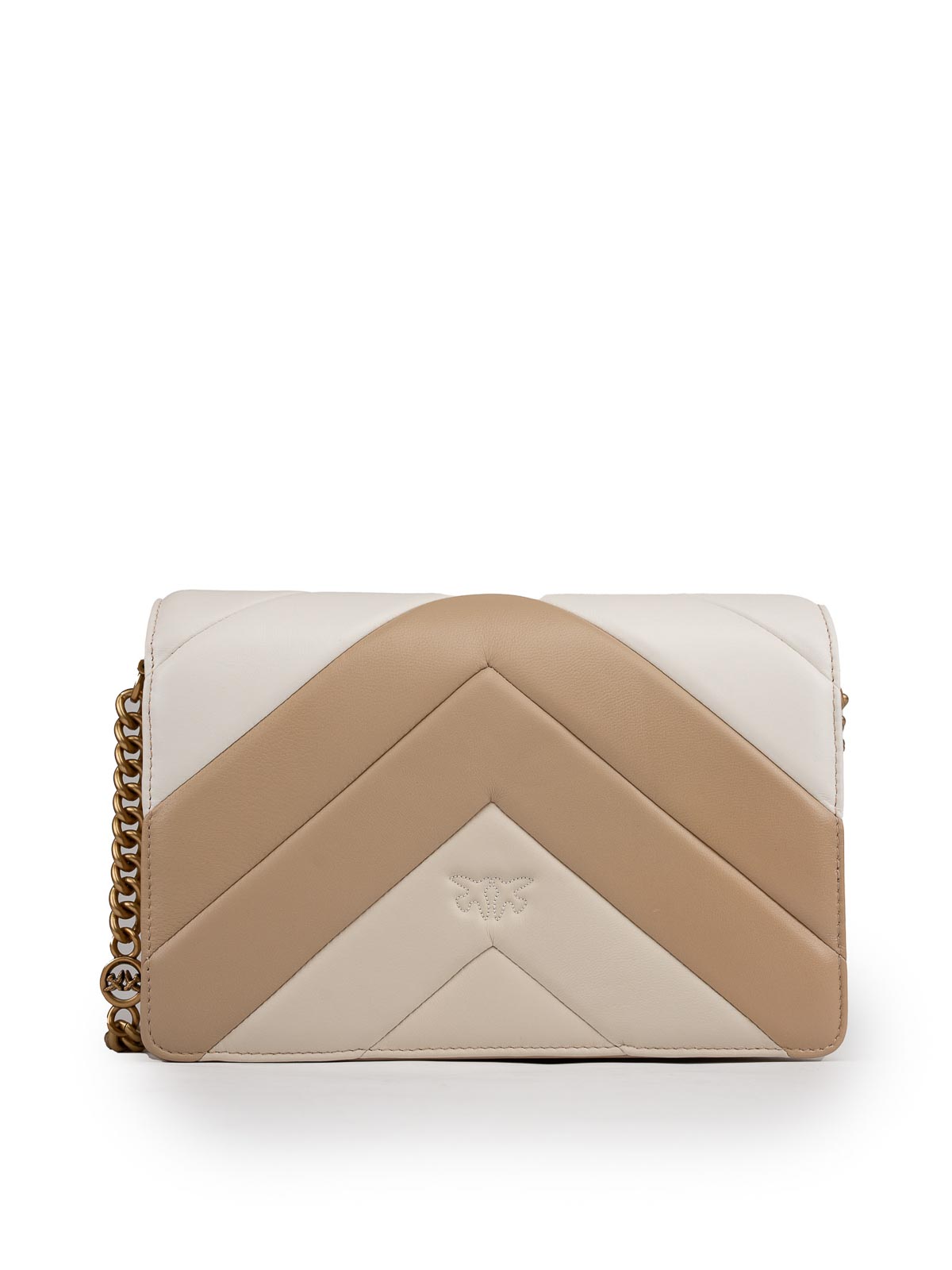 Shop Pinko Classic Love Click Big Chevron Degraded Bag In Multicolour