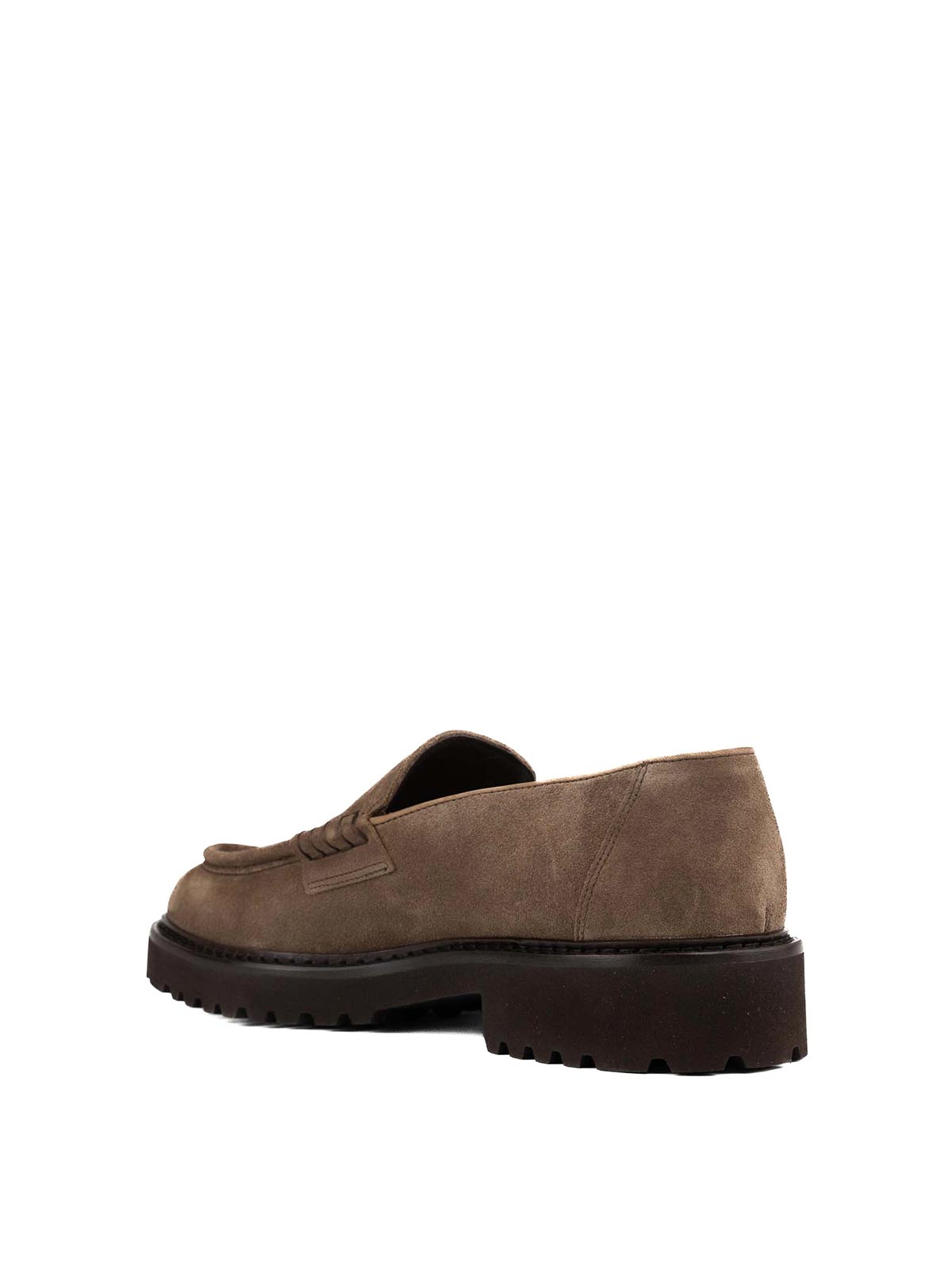 Shop Doucal's Suede Moccasins In Dark Brown