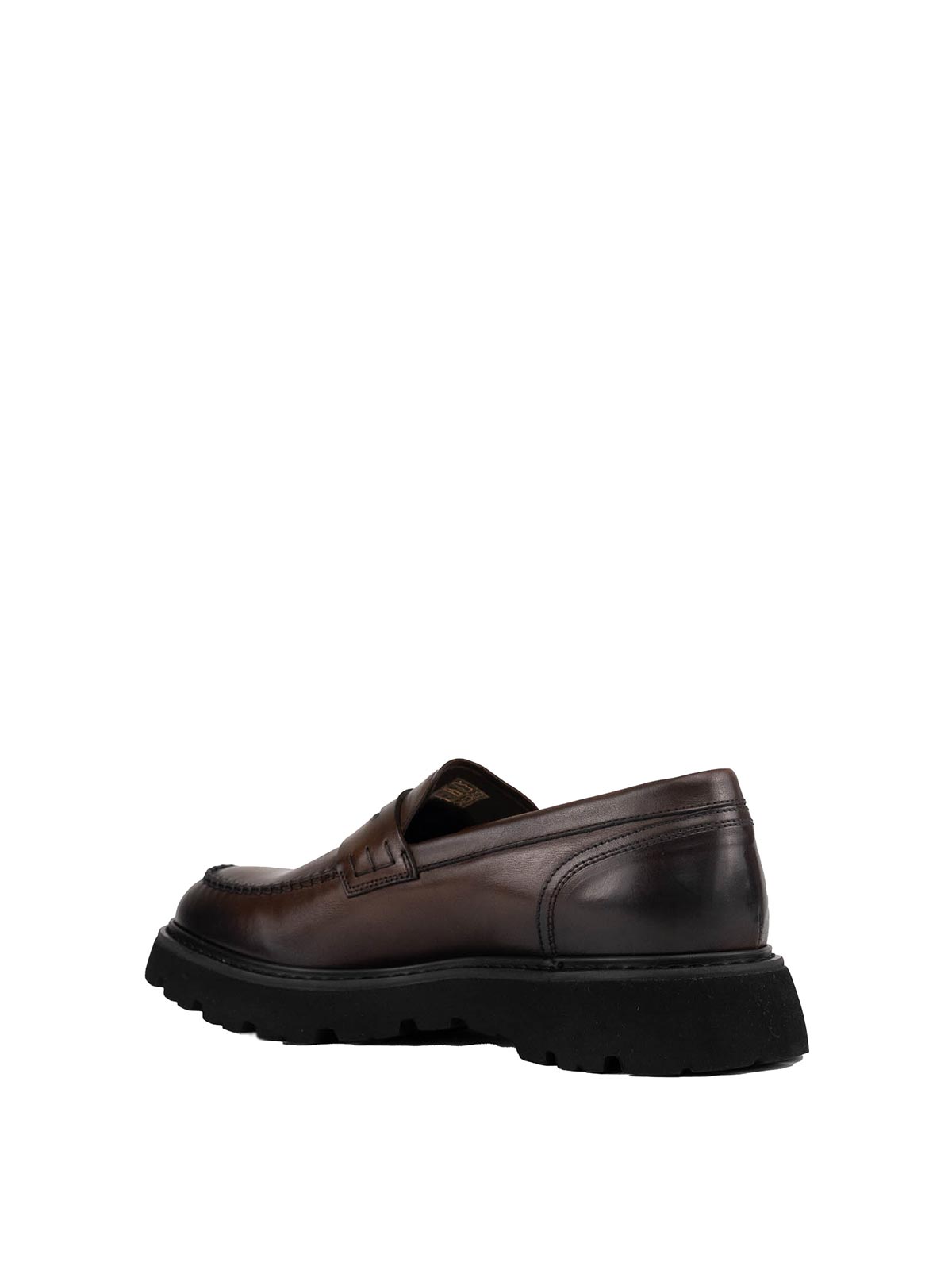 Shop Doucal's Brown Leather Loafers In Black