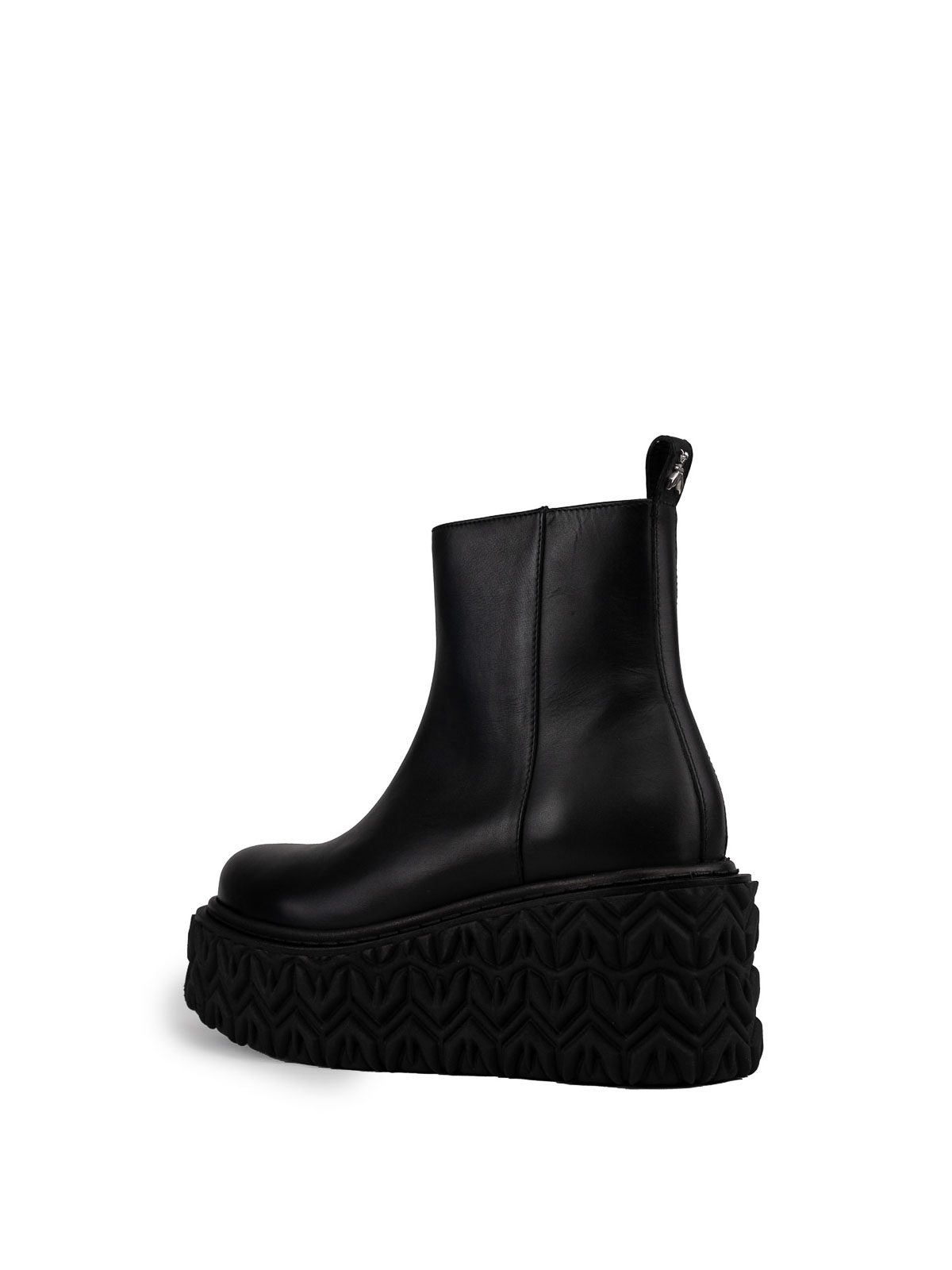 Shop Patrizia Pepe Leather Boot In Black