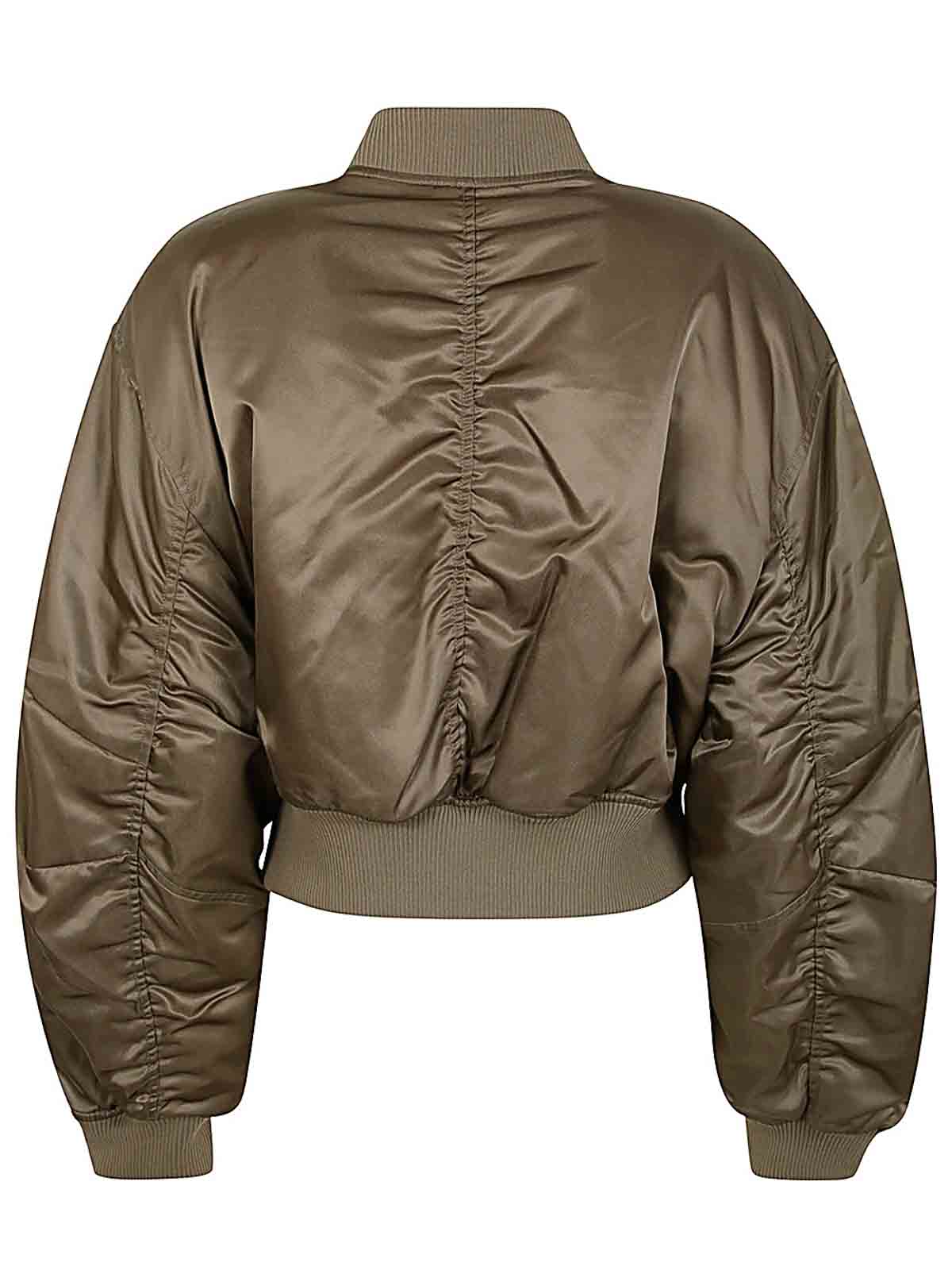 Shop Agolde Bomber Jacket In Green