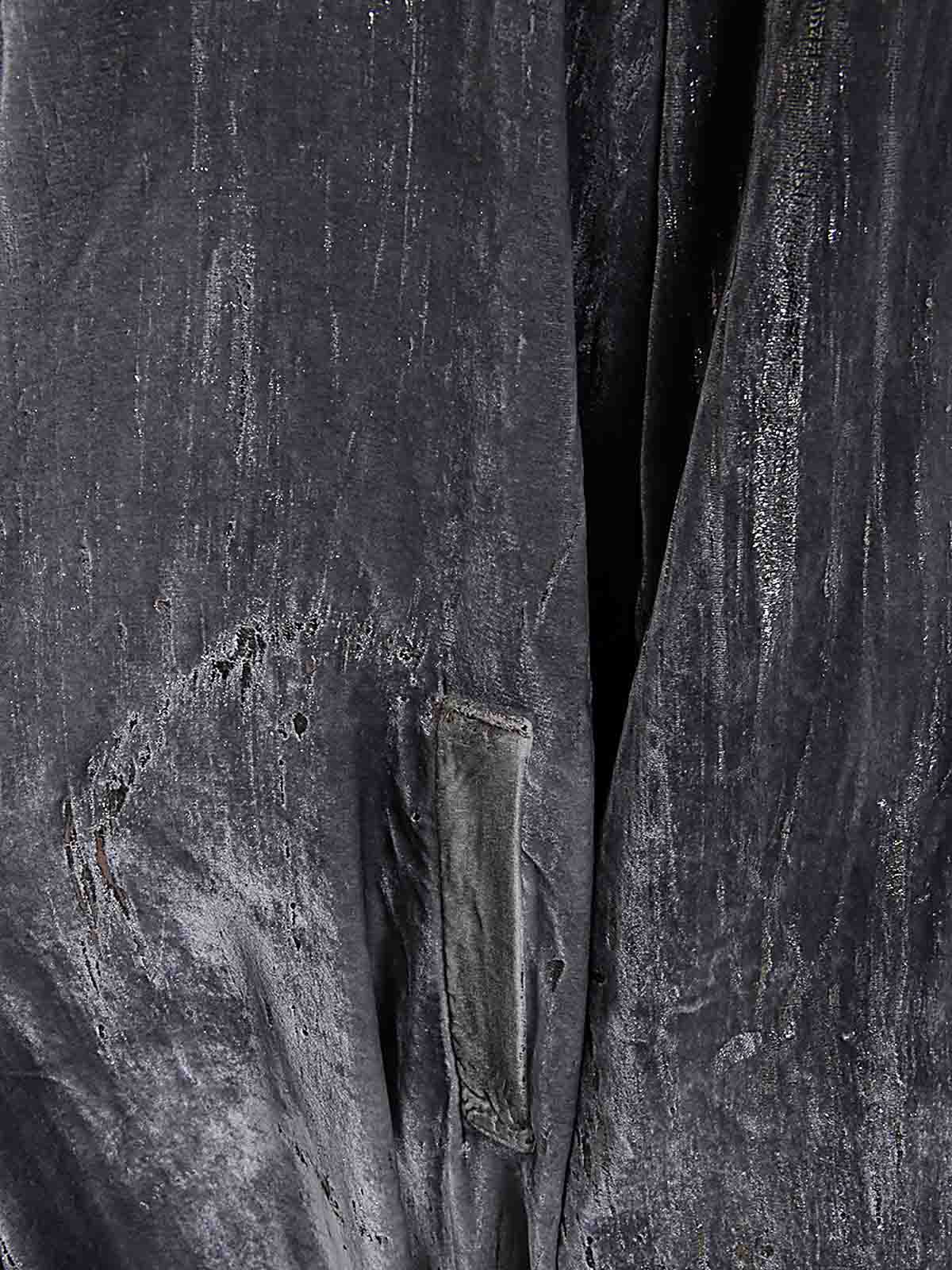 Shop Avant Toi Long Raincoat Velvet Laminated In Grey