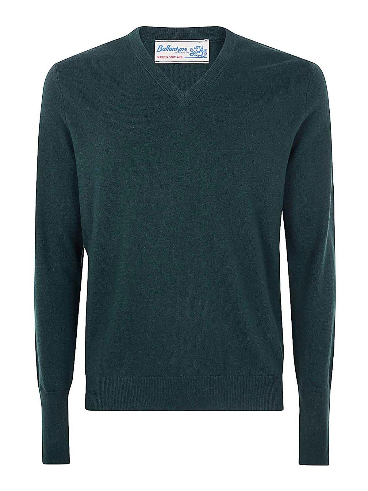 Ballantyne V Neck Pullover In Green