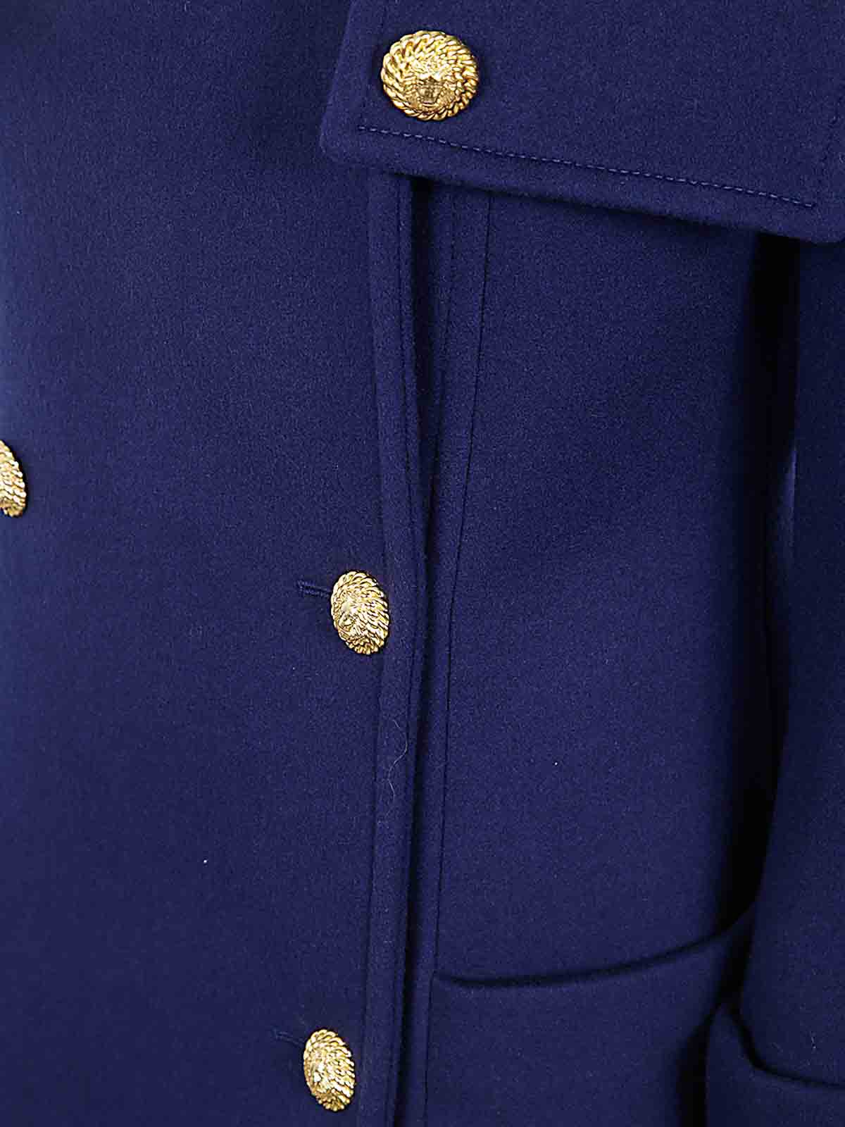 BALMAIN BUTTONED WOOL & CASHMERE TRENCH COAT 