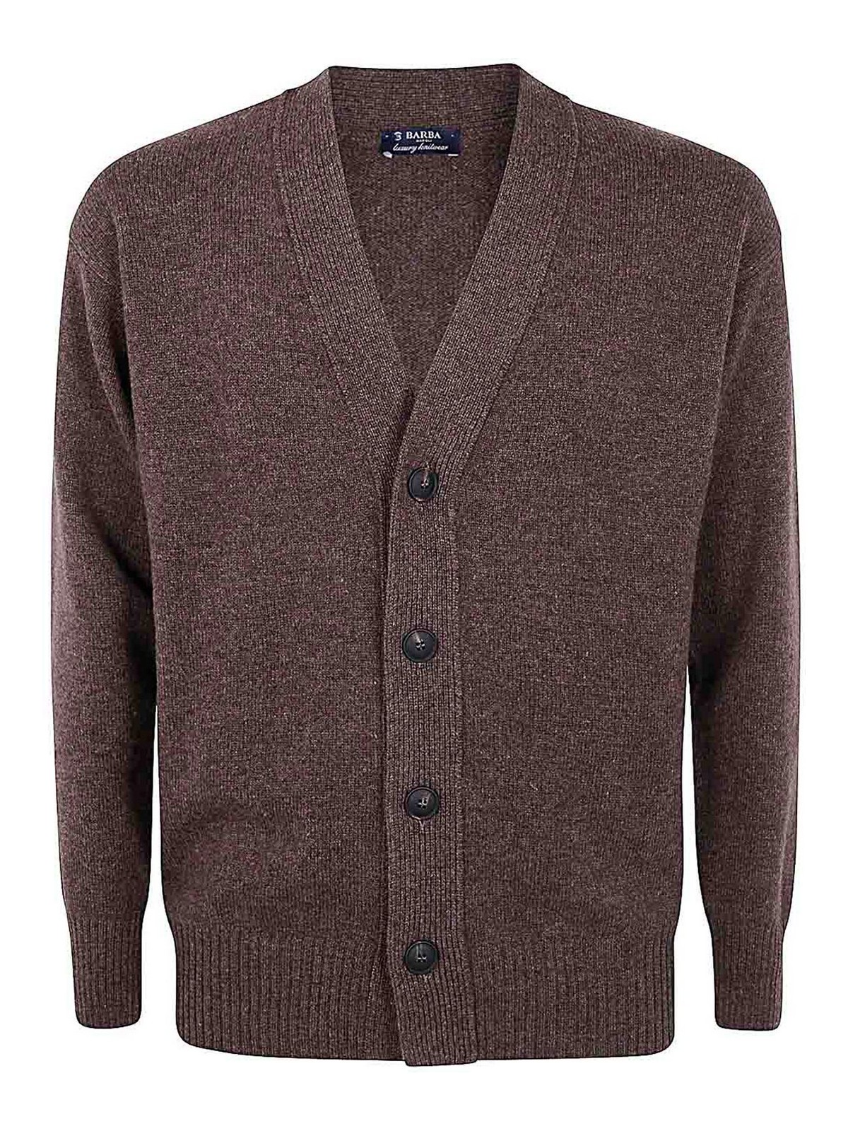 Shop Barba Knitwear Cardigan In Brown