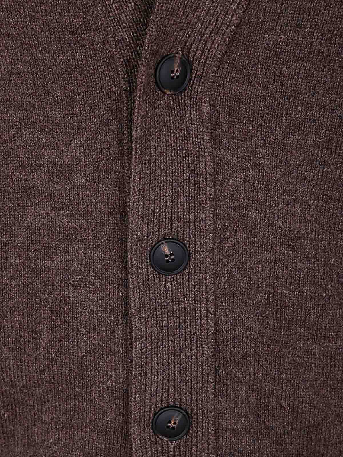 Shop Barba Knitwear Cardigan In Brown