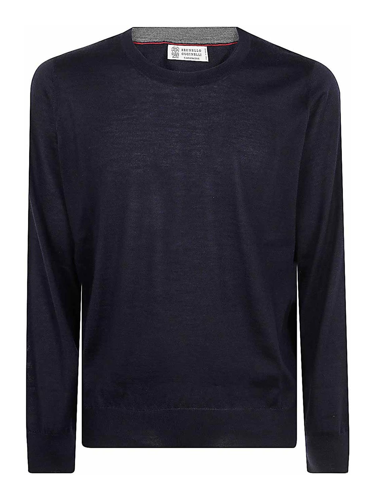 Shop Brunello Cucinelli Cashmere Silk Crew Neck Sweater In Blue