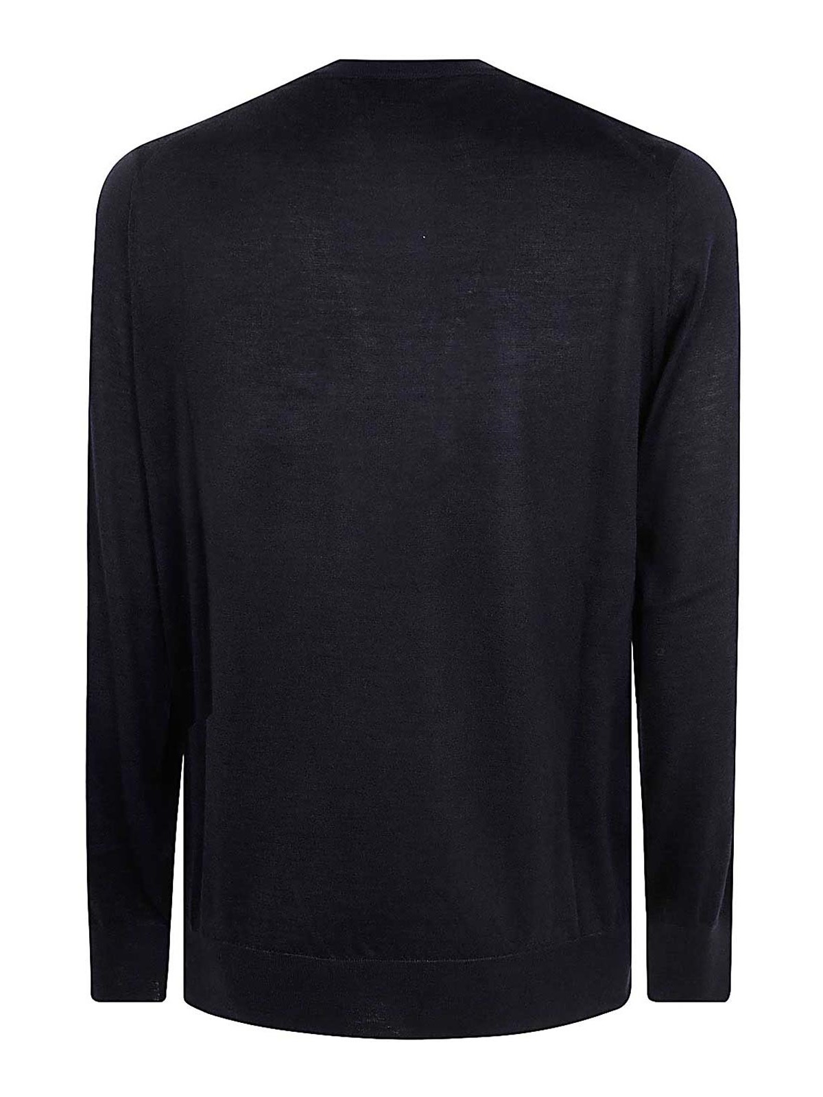 Shop Brunello Cucinelli Cashmere Silk Crew Neck Sweater In Blue