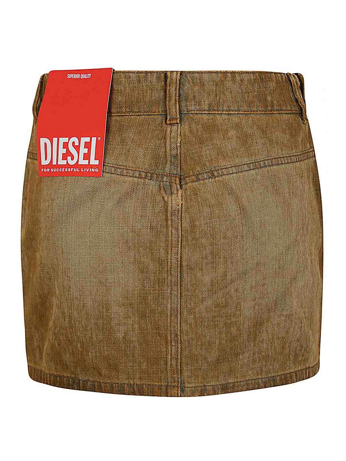 Shop Diesel De-ron-fsf Skirt In Nude & Neutrals