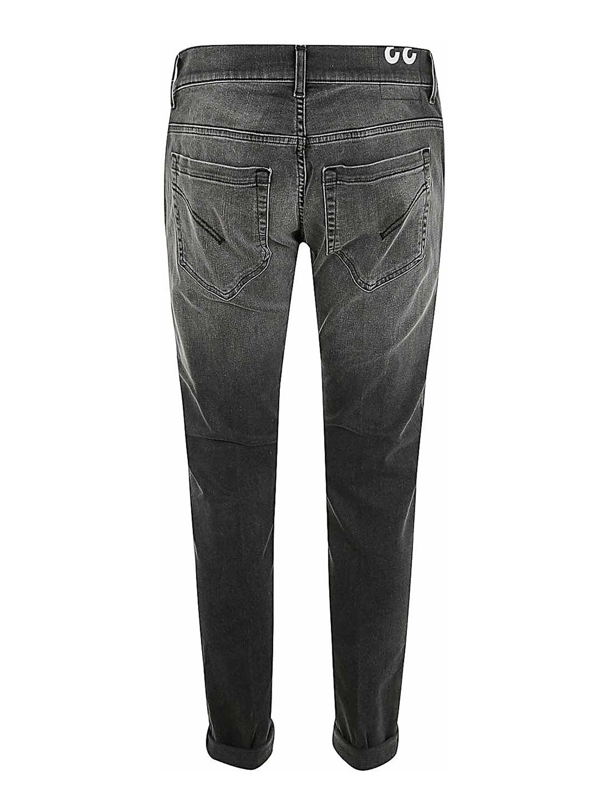 Shop Dondup George Jeans Bll Blk Denim Stretch In Black